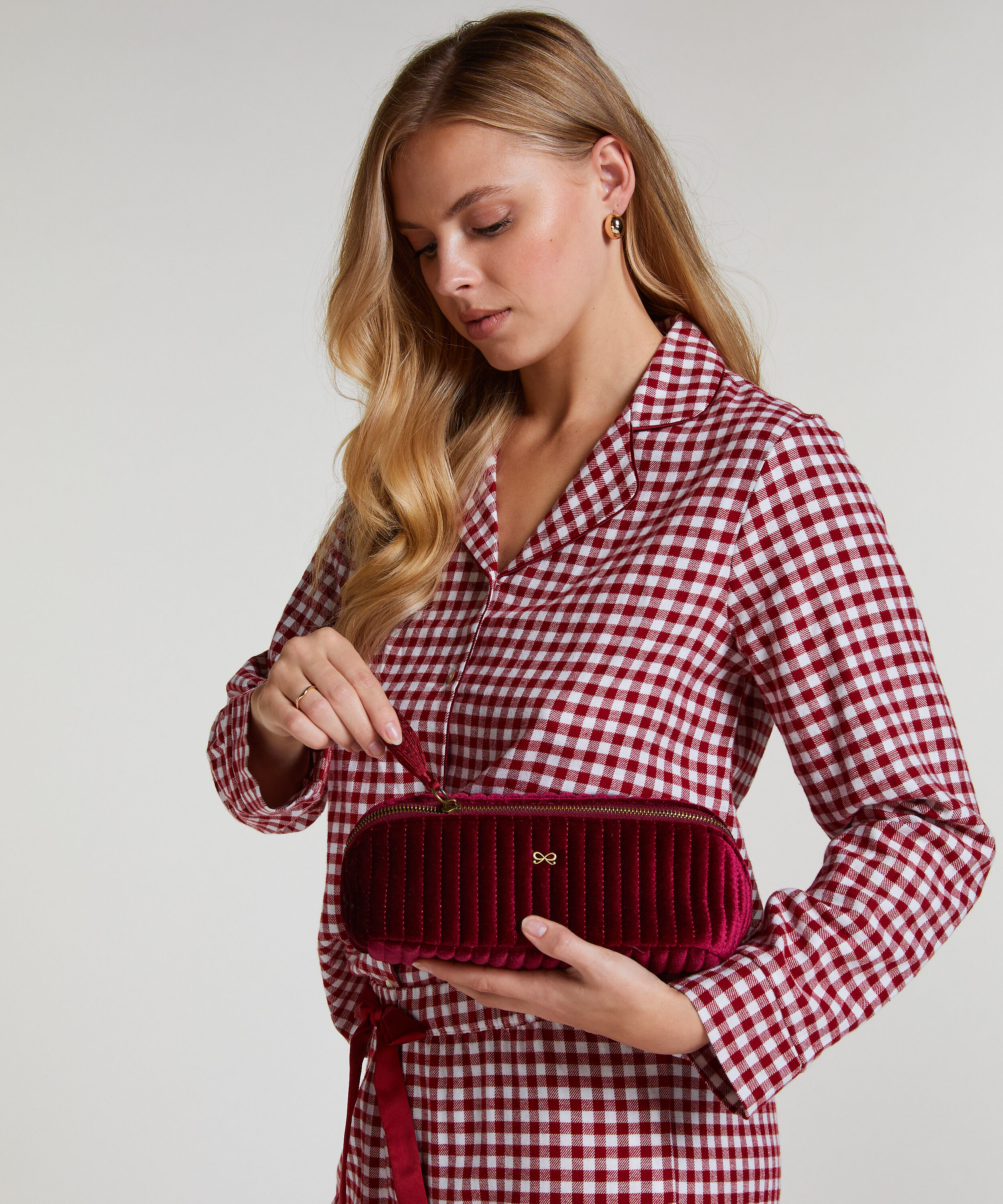 Make-up tasje Velour, Rood