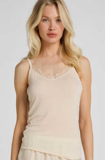 Hunkemöller super soft Kant V-Neck cami met Cashmere Wit