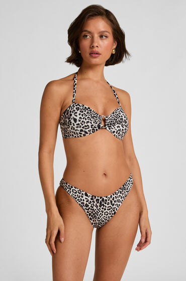 Hunkemöller Hoog Uitgesneden Bikinibroekje Leopard Zwart