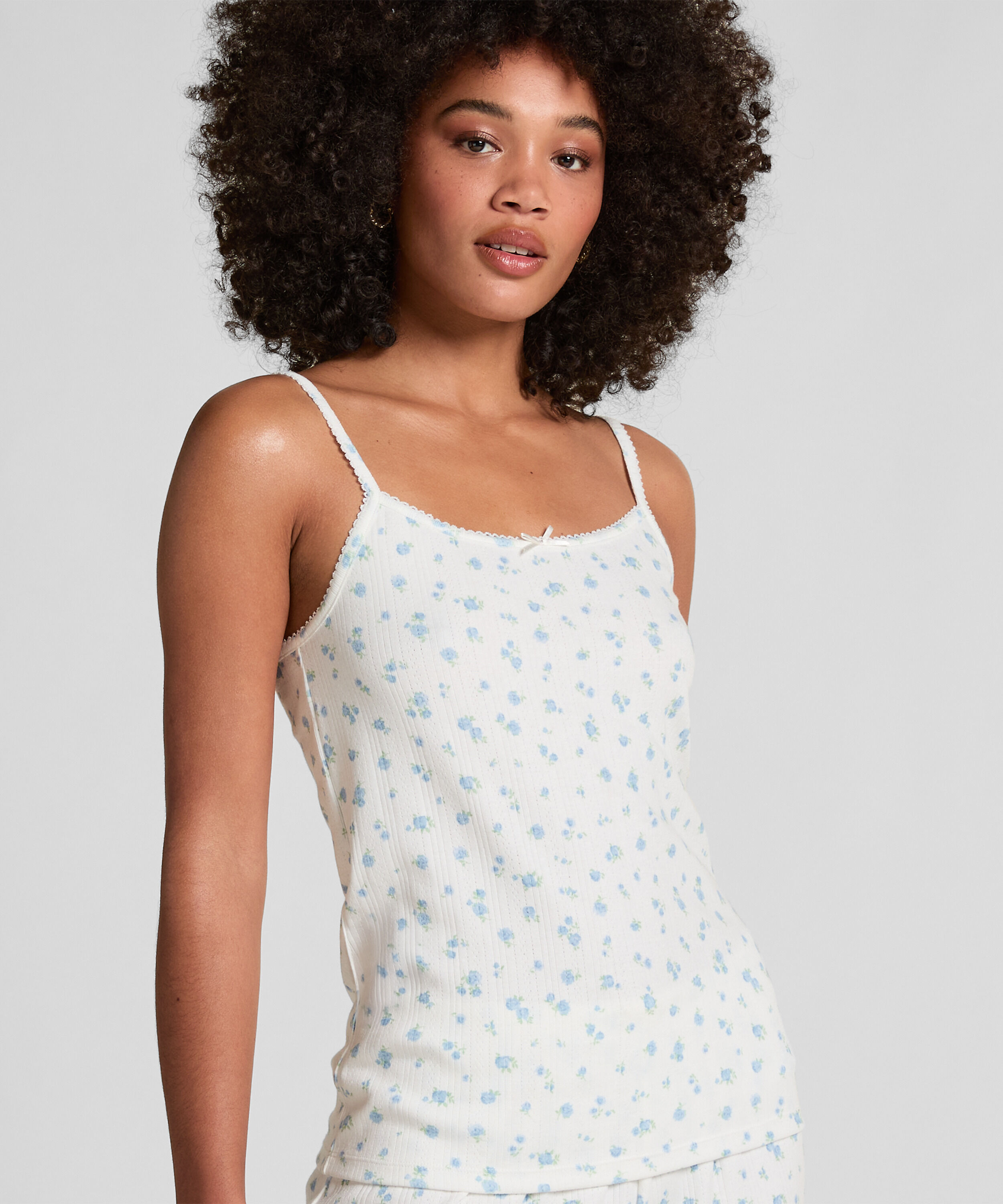 Pointelle camitop, Wit Pointelle camitop, Wit