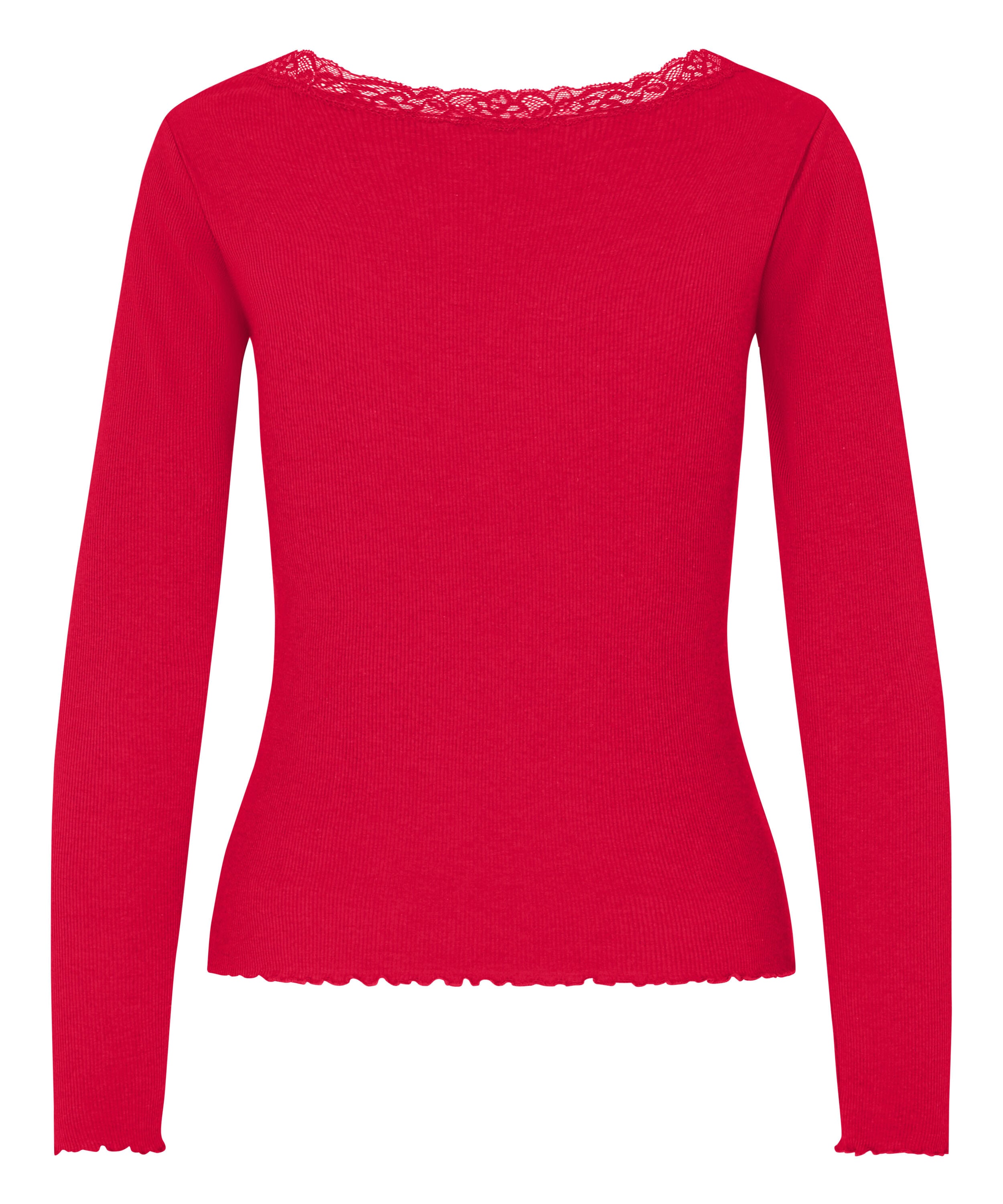Tip Top Rood Top Jersey Lace - Rood - Pyjama tops voor dames - Hunkemöller