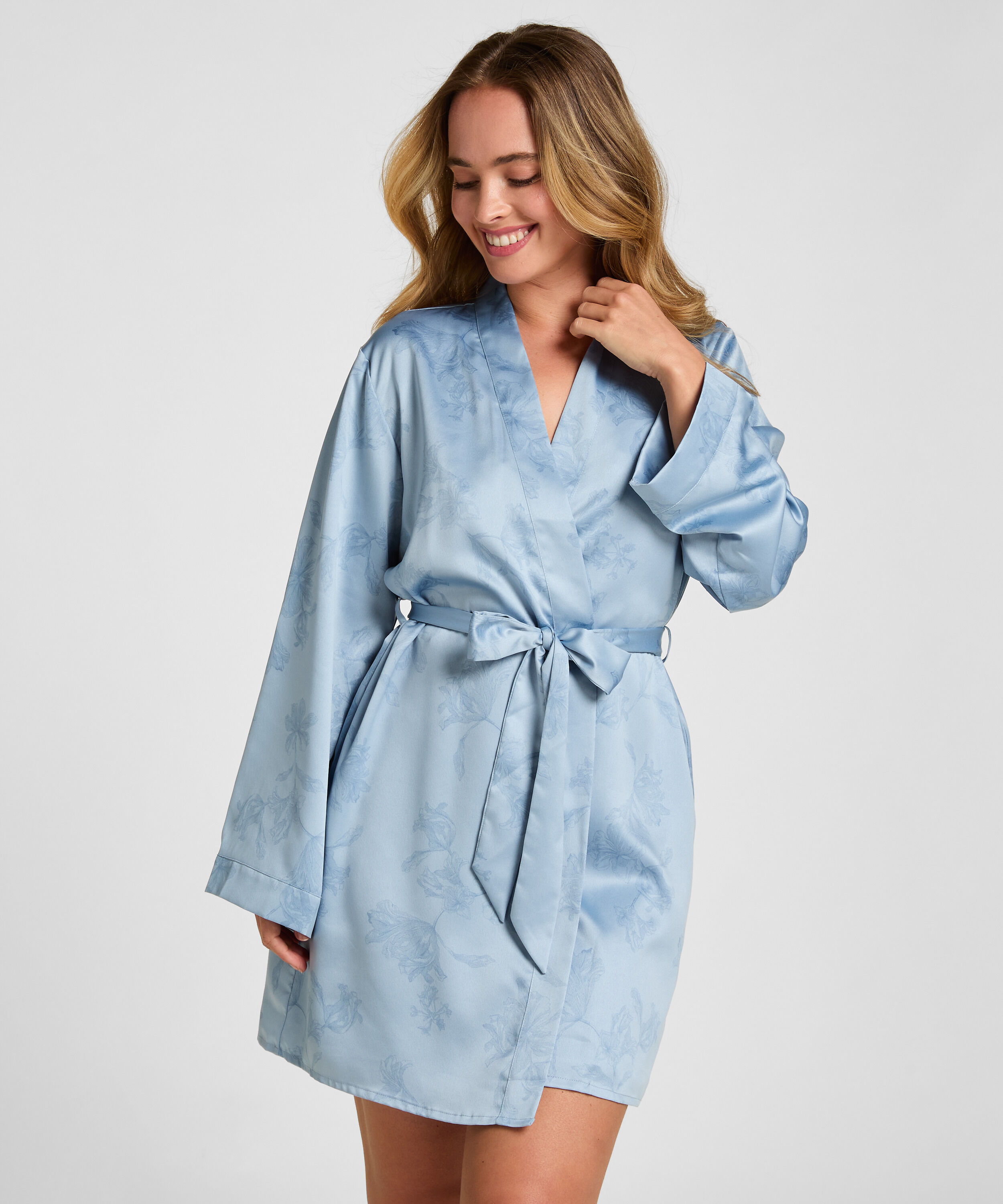 Kimono Floral, Blauw