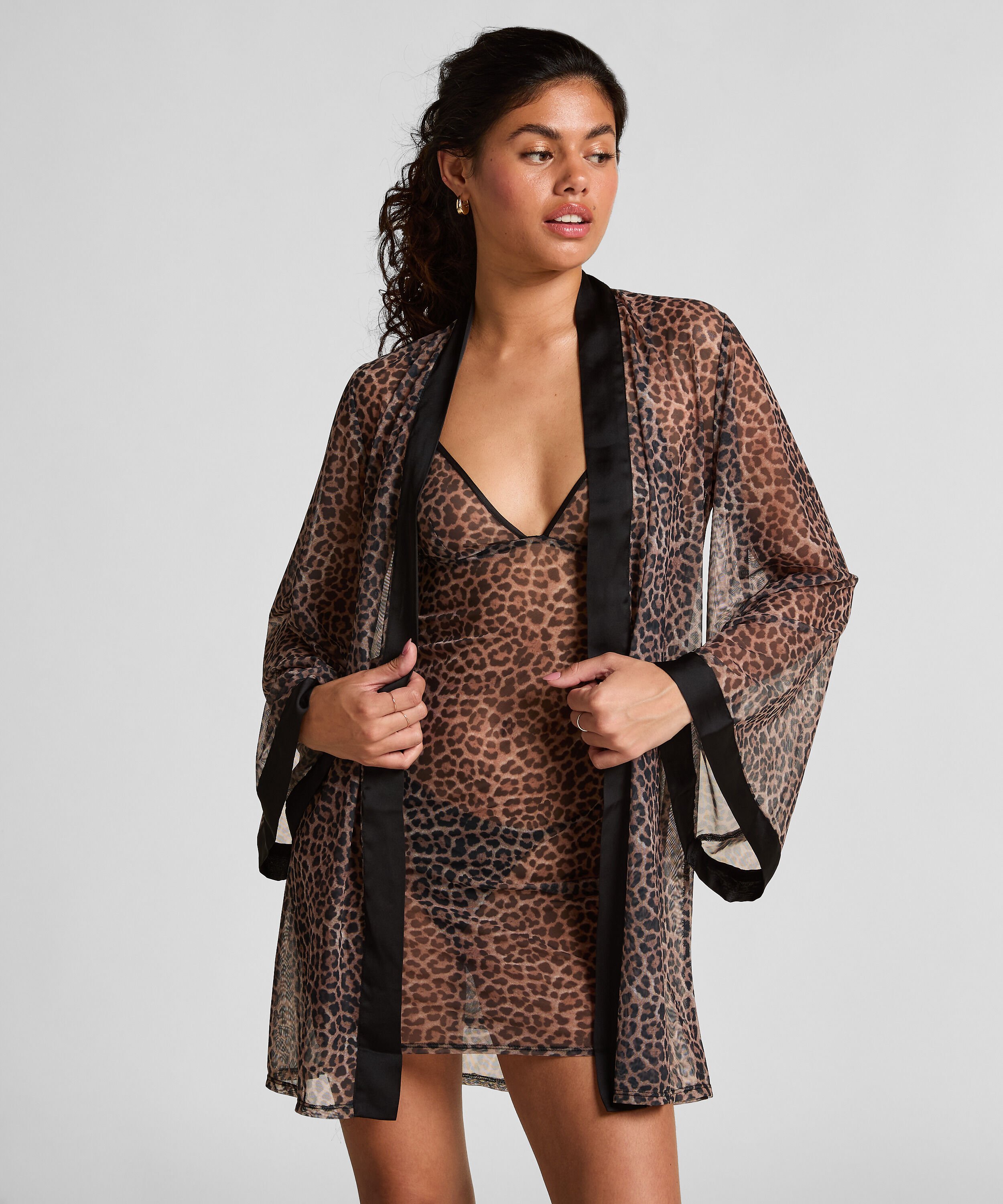 Kimono Leopard, Zwart Kimono Leopard, Zwart