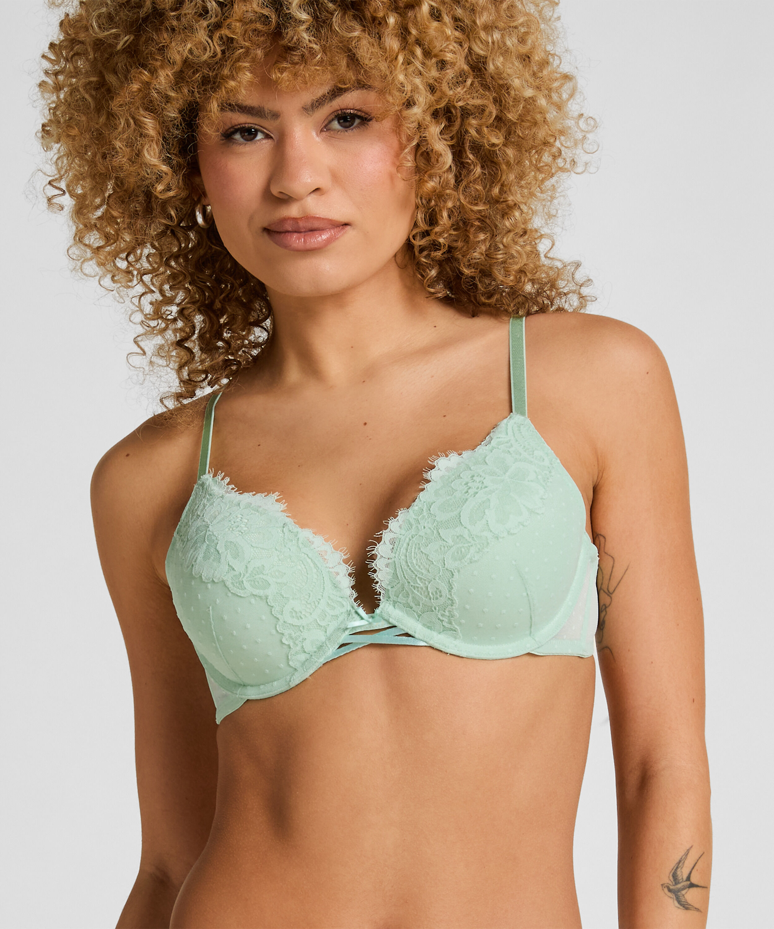 Voorgevormde push-up beugel bh Harmony, Groen