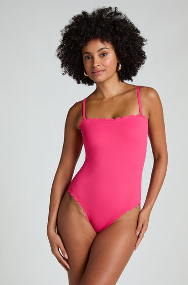 Hunkem&ouml;ller Badpak Bandeau Scallop Roze