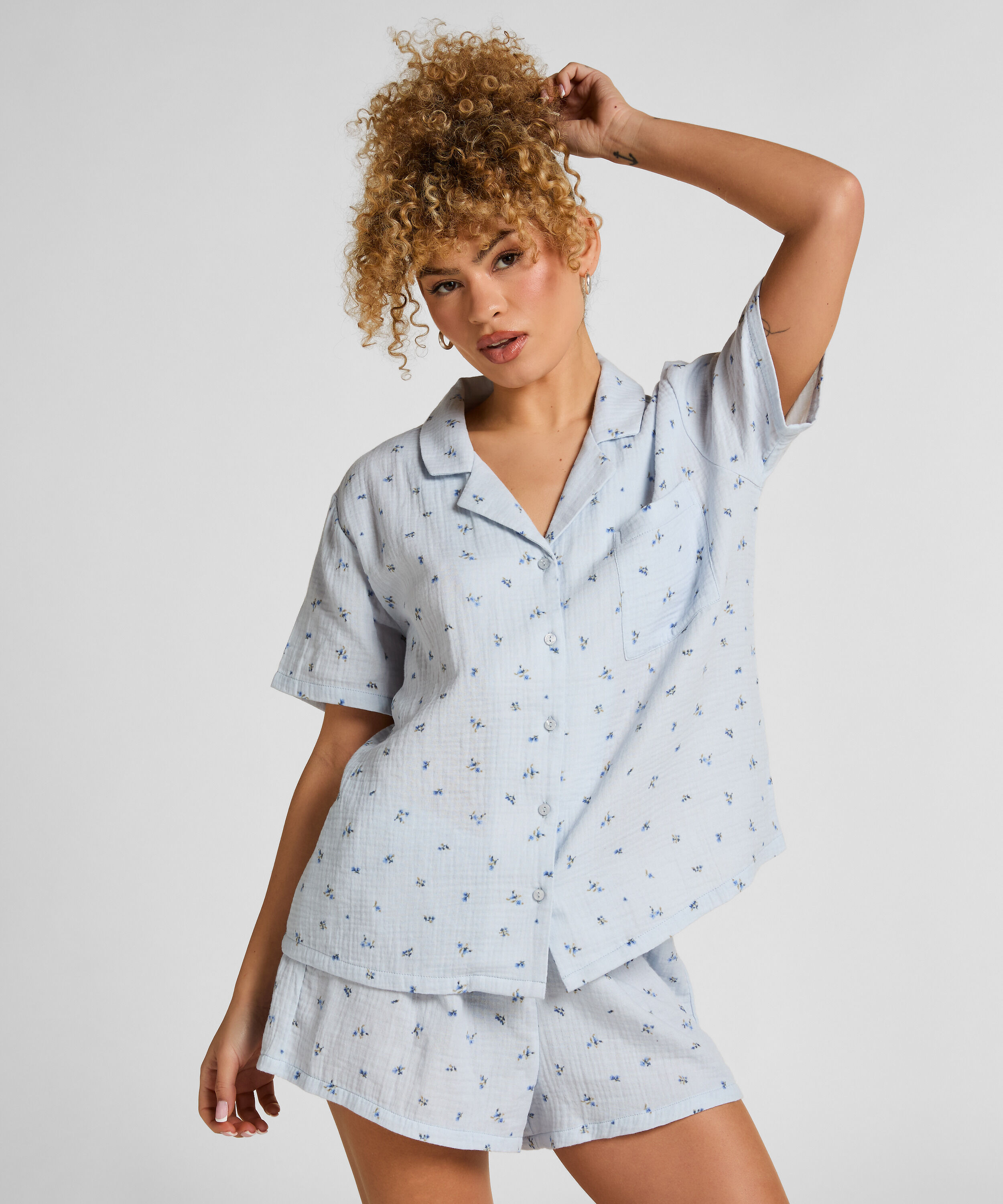 Mousseline Short, Blauw