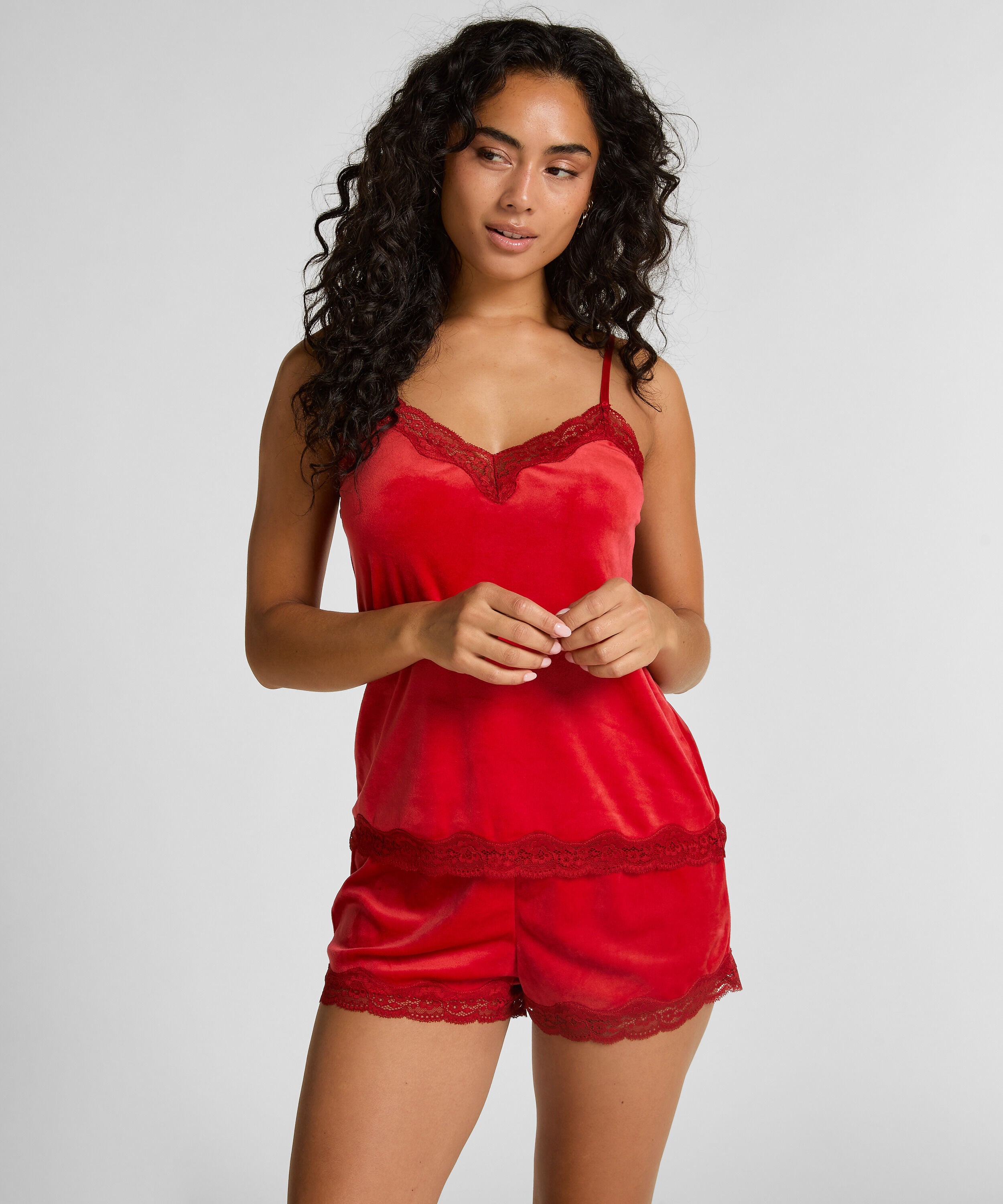 Short Velours Kant, Rood Short Velours Kant, Rood