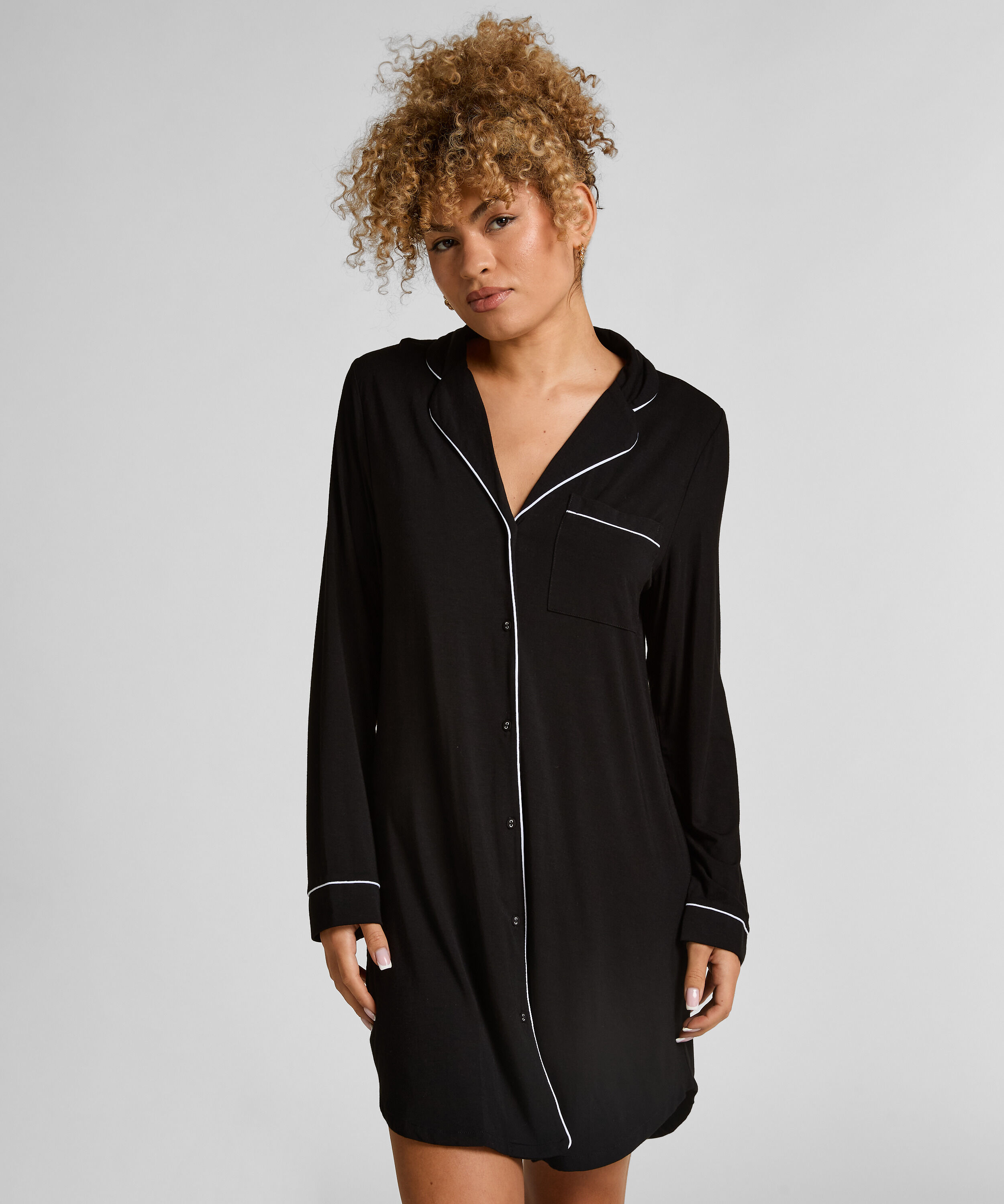 Nachthemd Jersey Essential, Zwart