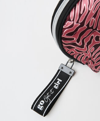 Make-up tas satin Zebra, Rood