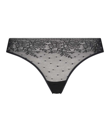 Invisible string Allover Lace, Zwart