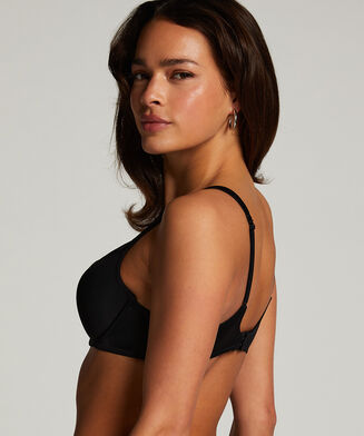 Voorgevormde beugel bh Satin fleece, Zwart