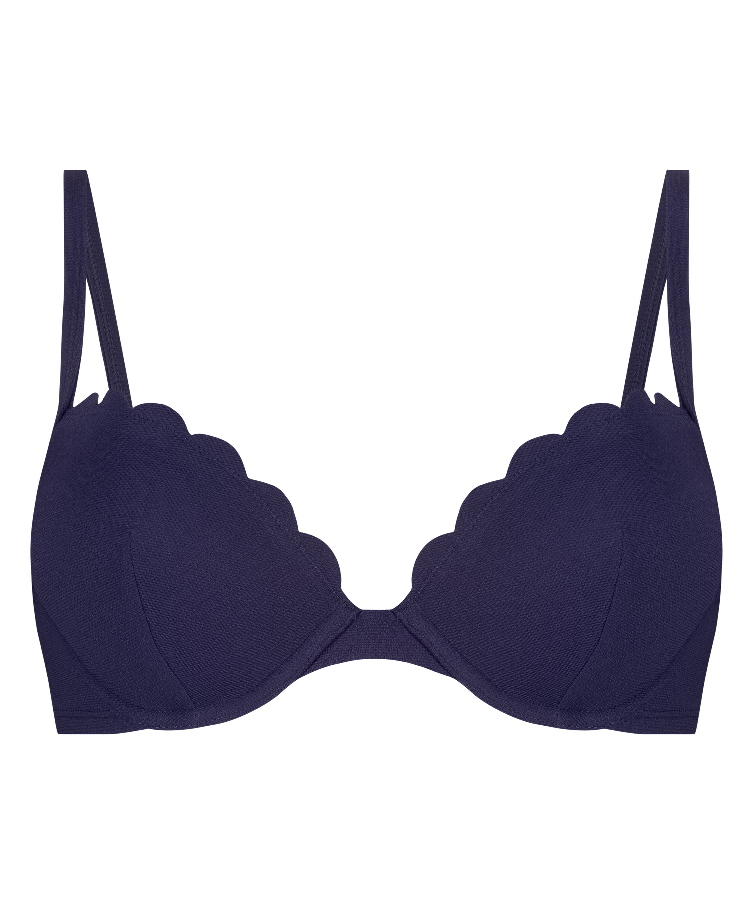 Voorgevormde beugel bikinitop Scallop, Blauw Voorgevormde beugel bikinitop Scallop, Blauw