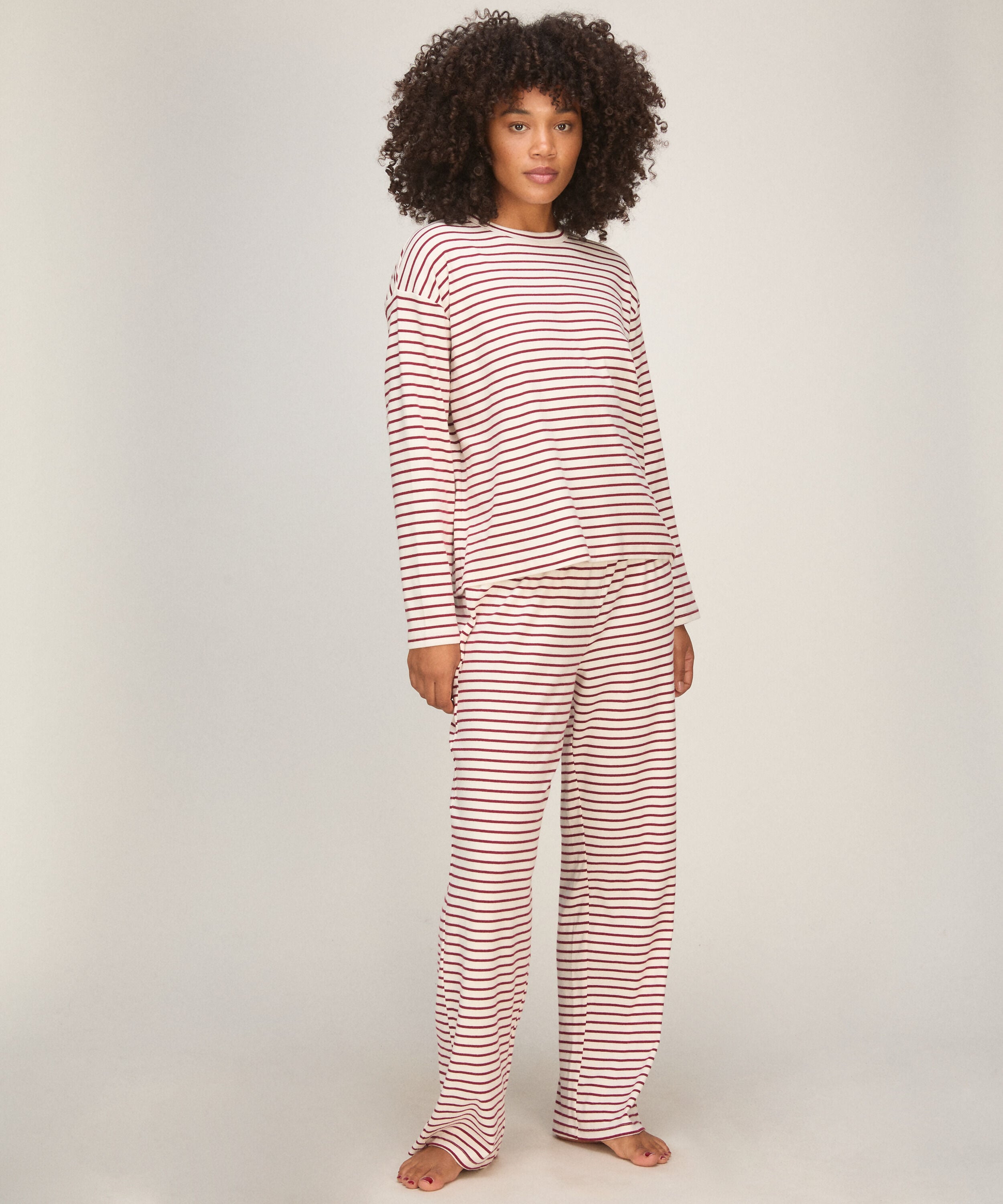 Pyjamaset van katoenen jersey, Rood Pyjamaset van katoenen jersey, Rood