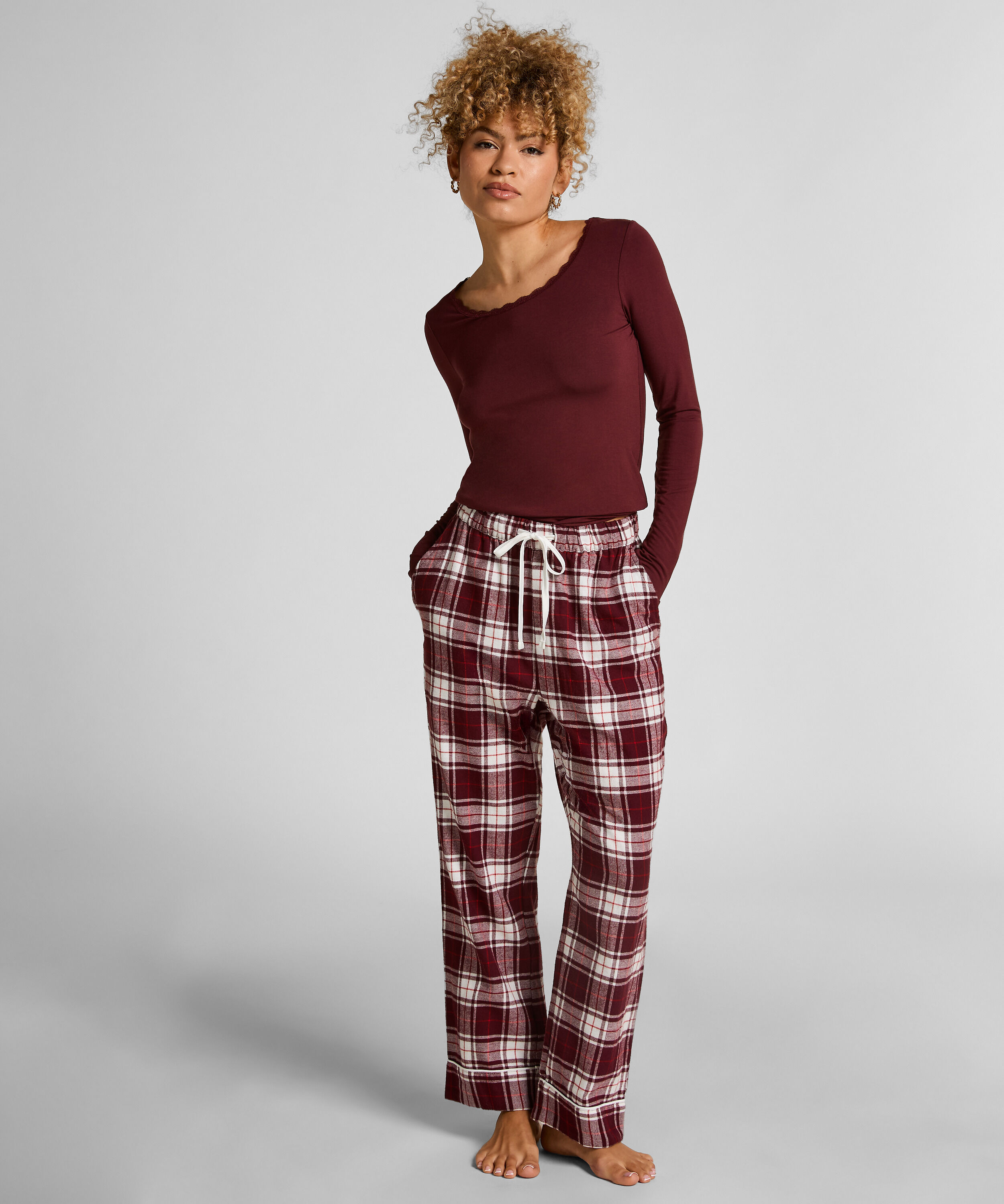 Pyjamabroek Flannel, Paars