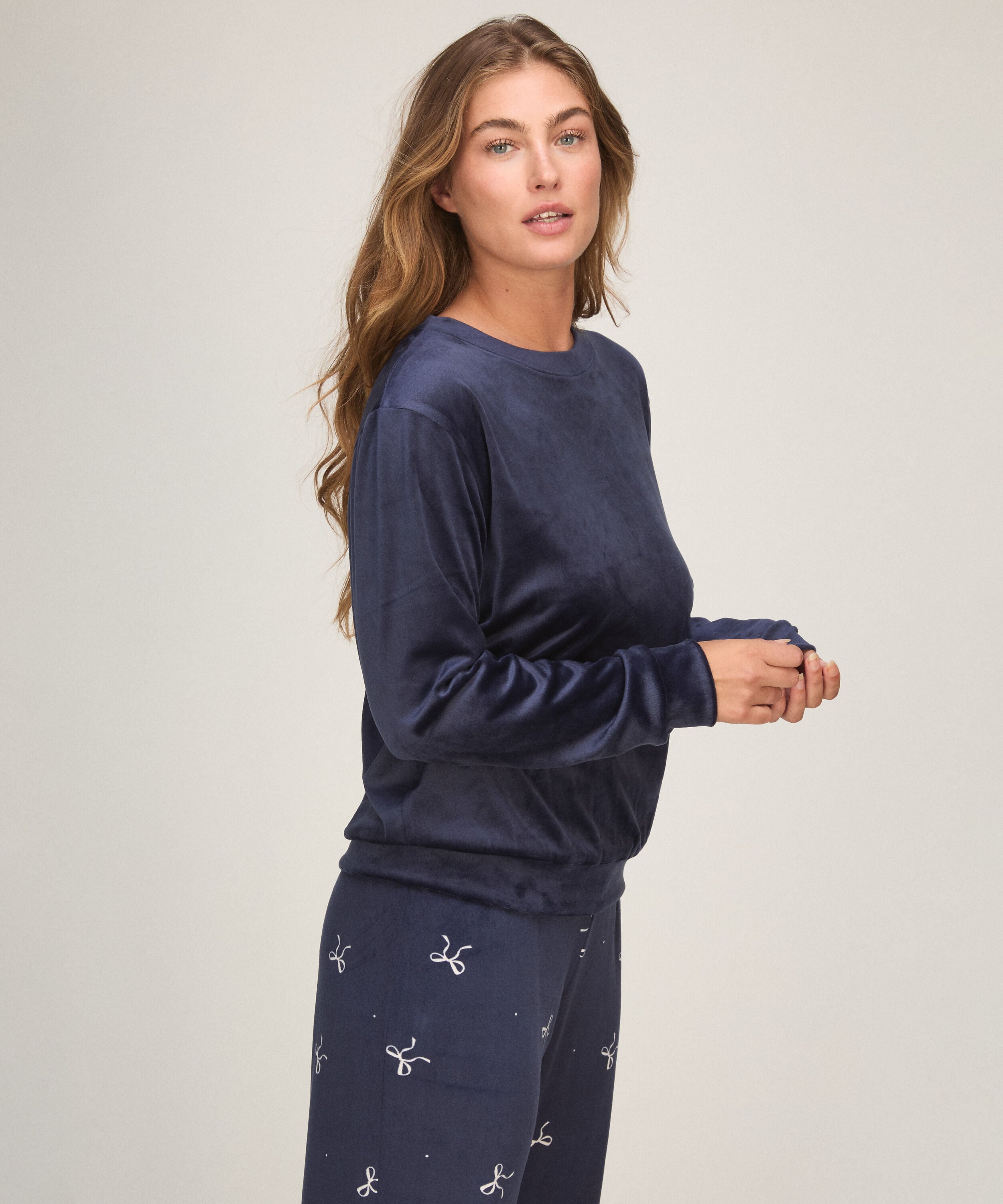 Pyjama Set Velours, Blauw Pyjama Set Velours, Blauw