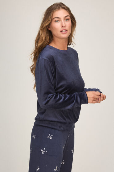 Hunkemöller Pyjama Set Velours Blauw