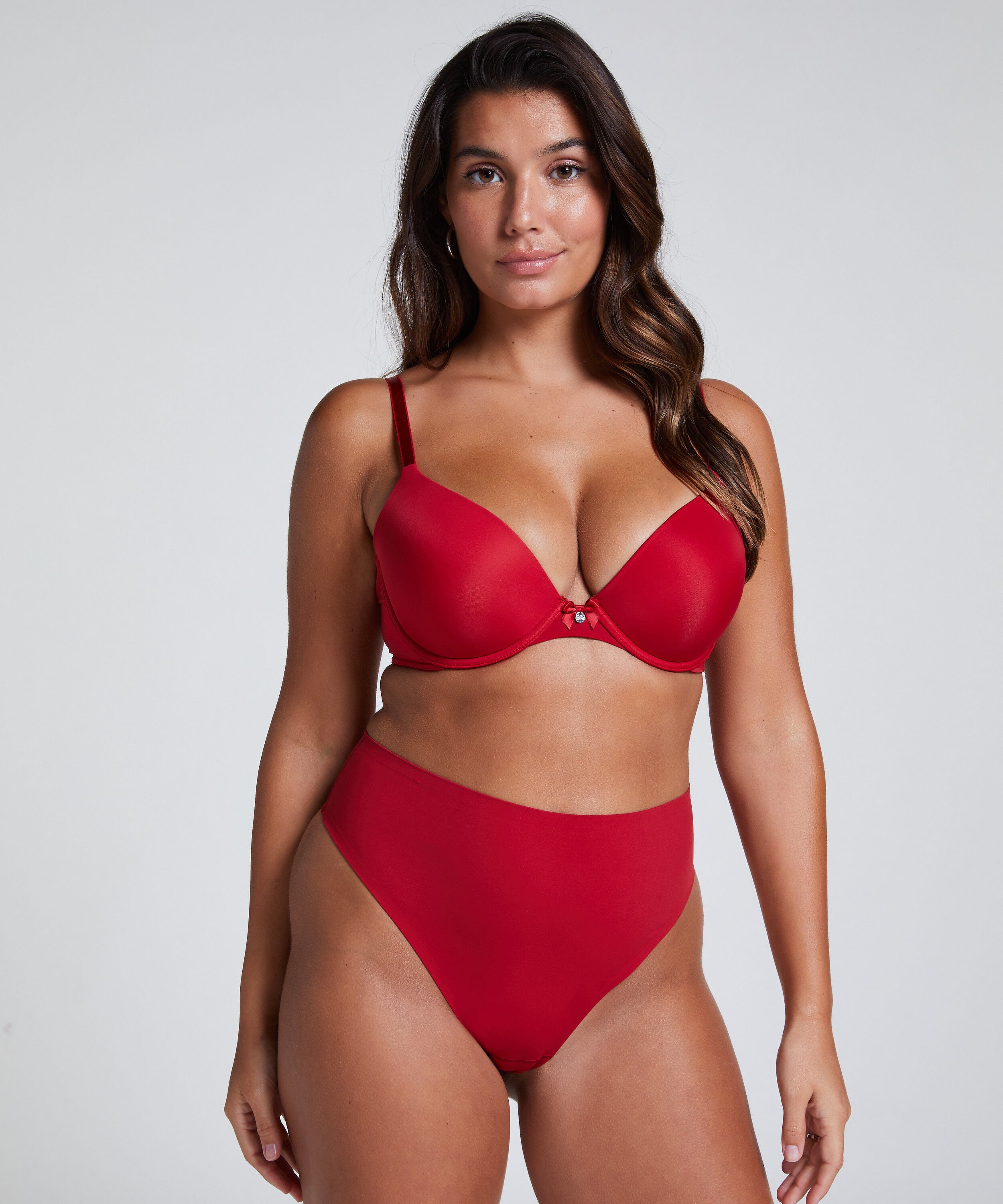 High Waisted Highleg Thong Smooth, Rood