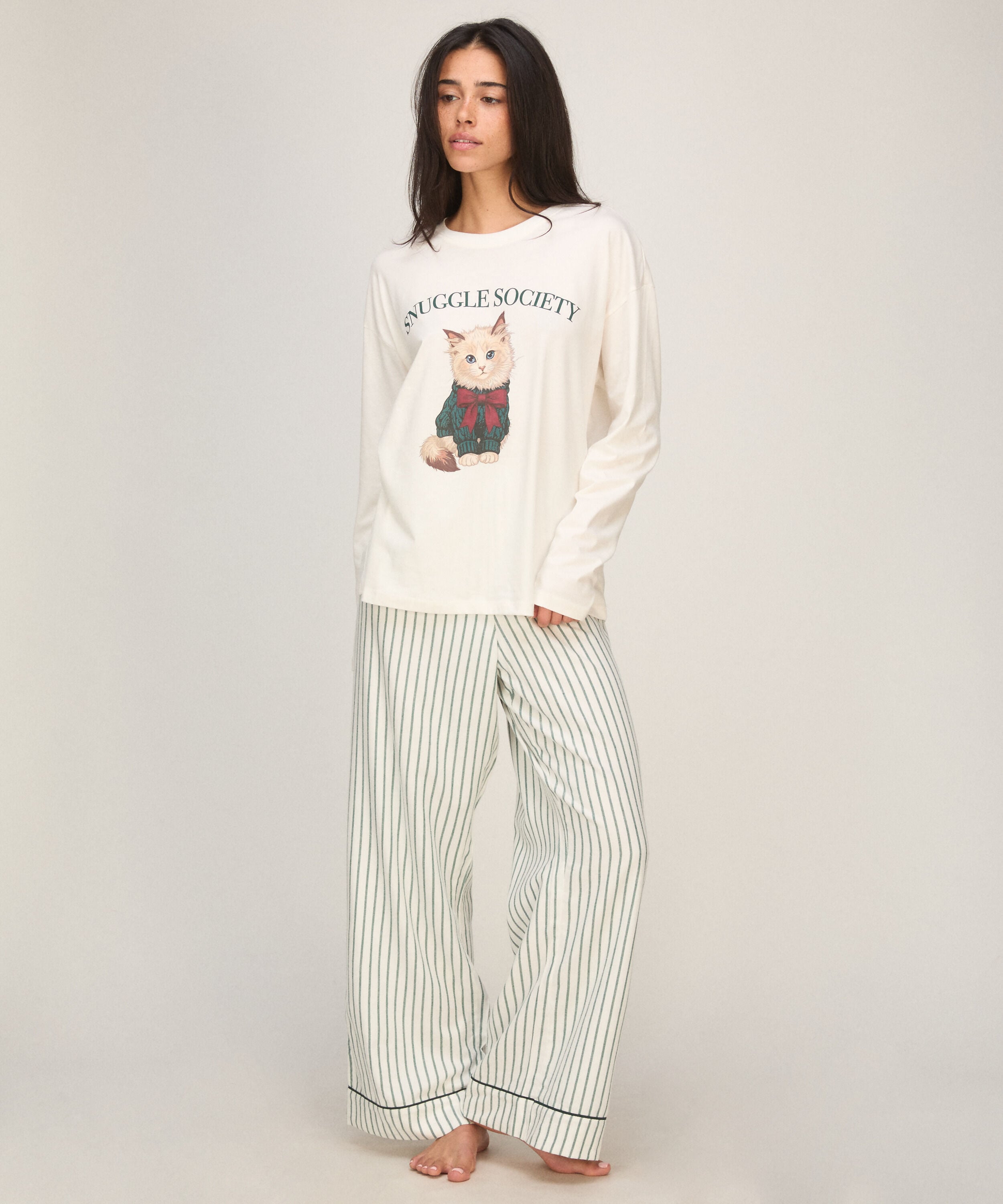 Pyjama Set Viscose, Wit Pyjama Set Viscose, Wit