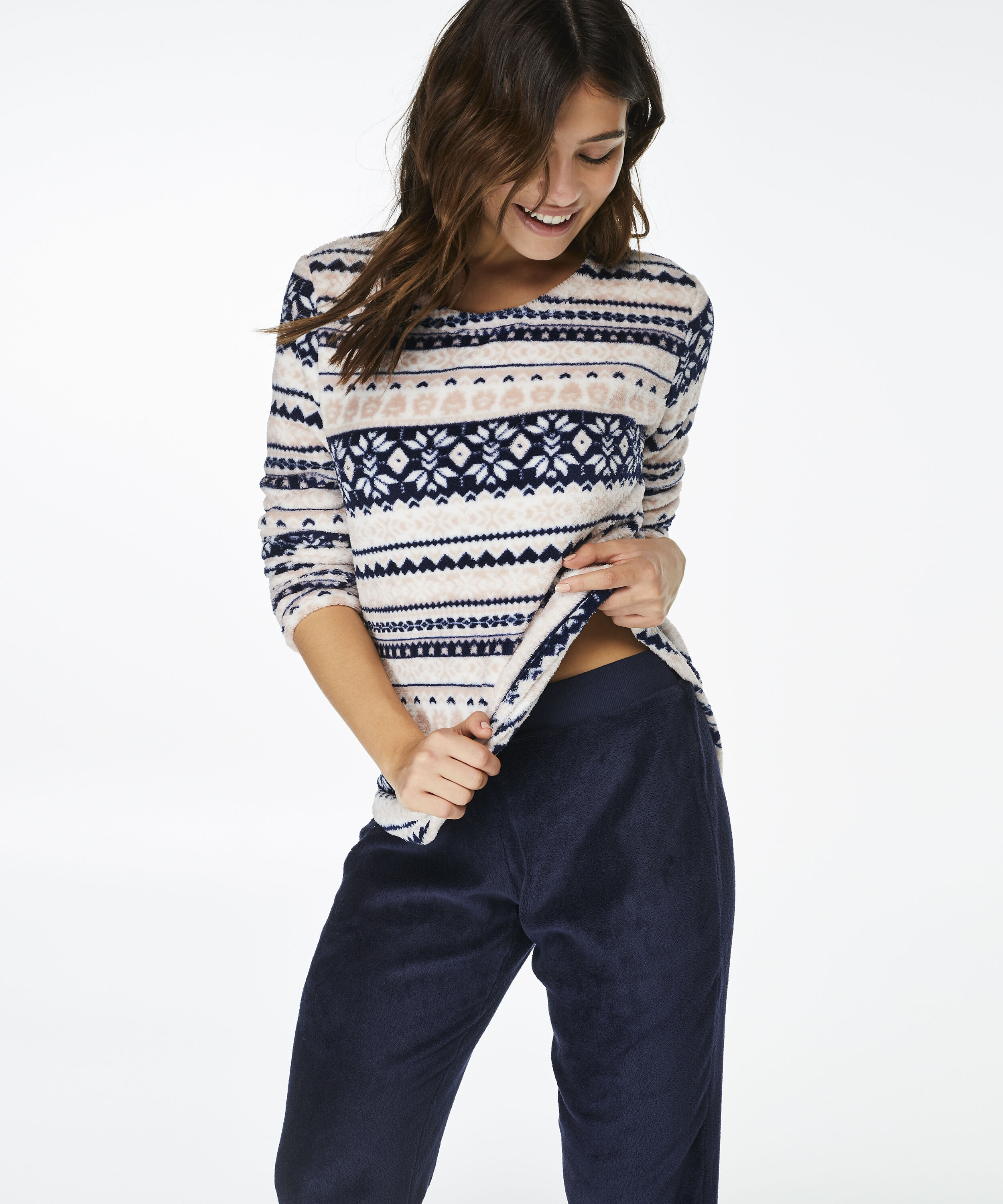 PJ Fleece Fairisle, Roze