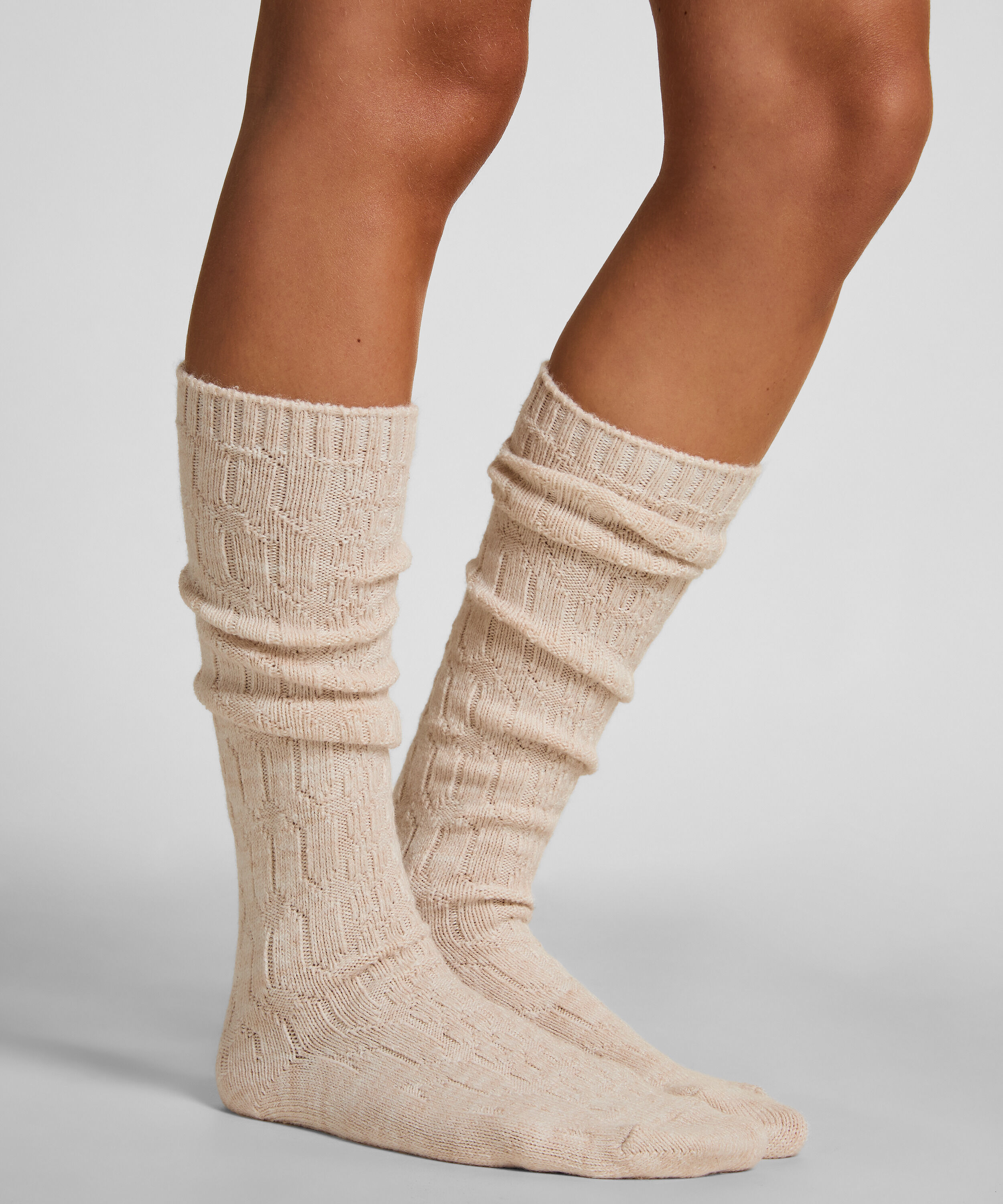 2 paar lange sokken, Beige 2 paar lange sokken, Beige