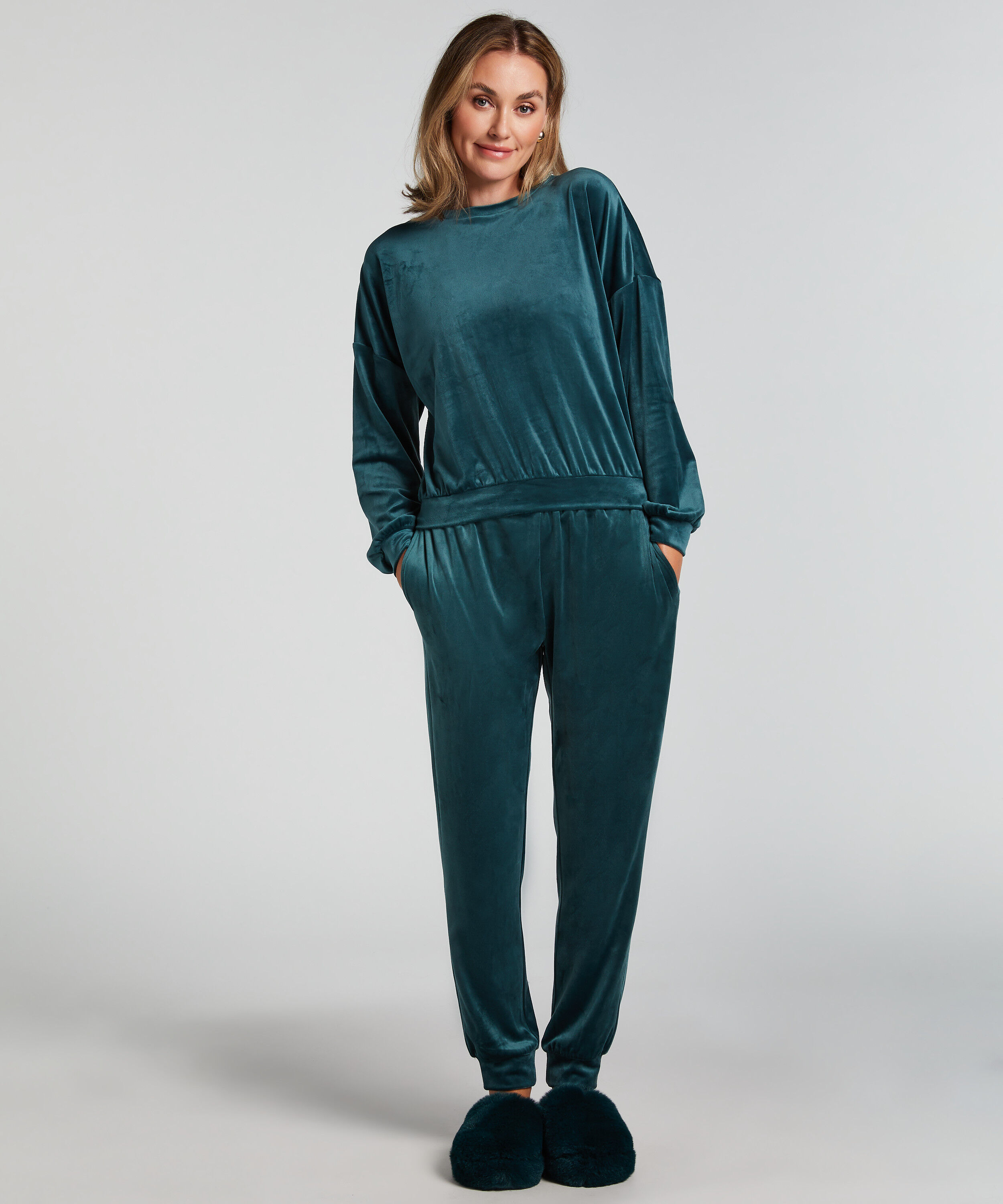 Joggingbroek Velours, Groen