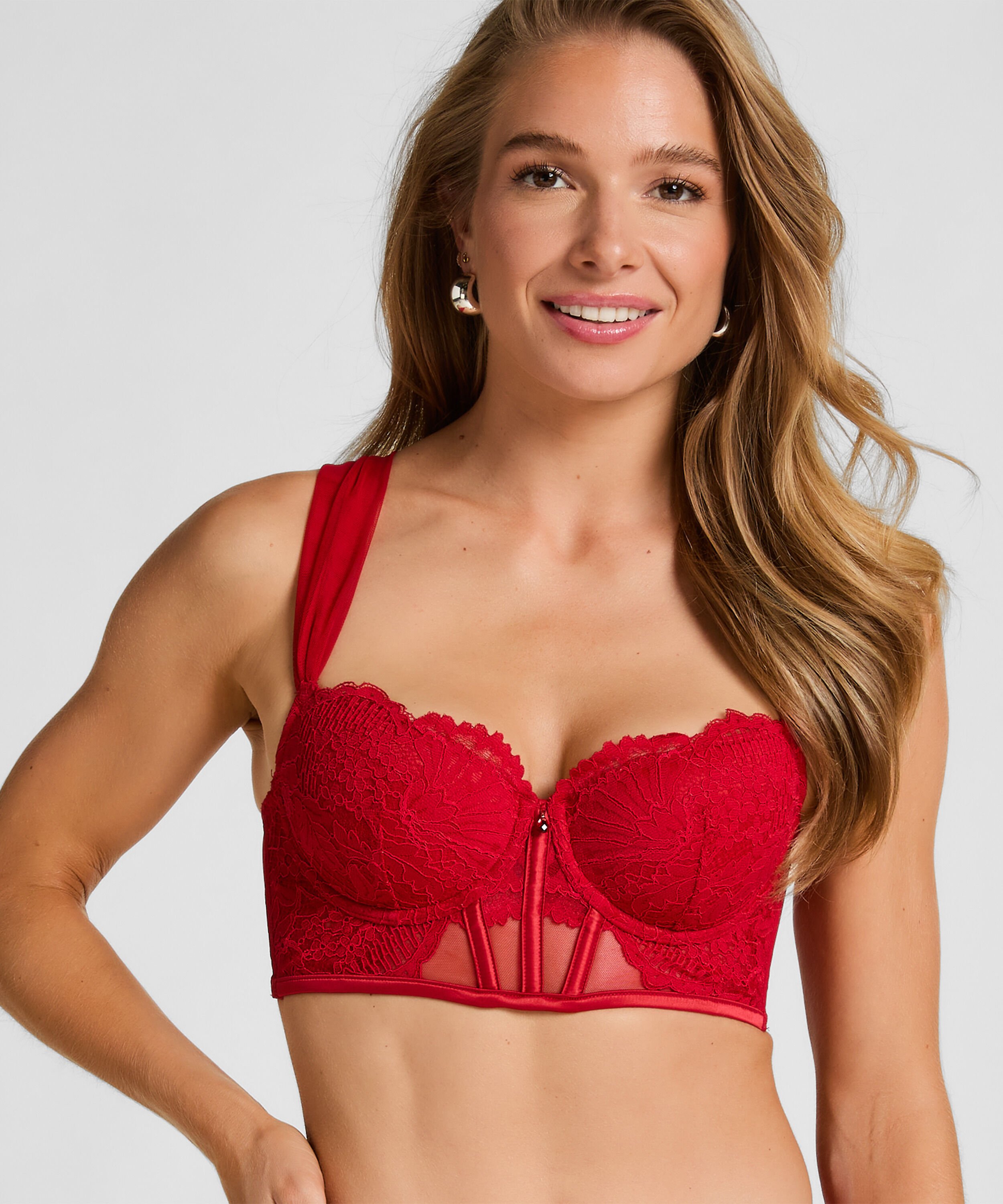 Voorgevormde longline beugel bh Whitney, Rood Voorgevormde longline beugel bh Whitney, Rood