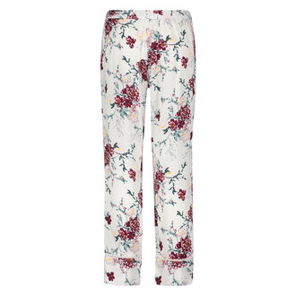Pyjamabroek woven floral, Wit