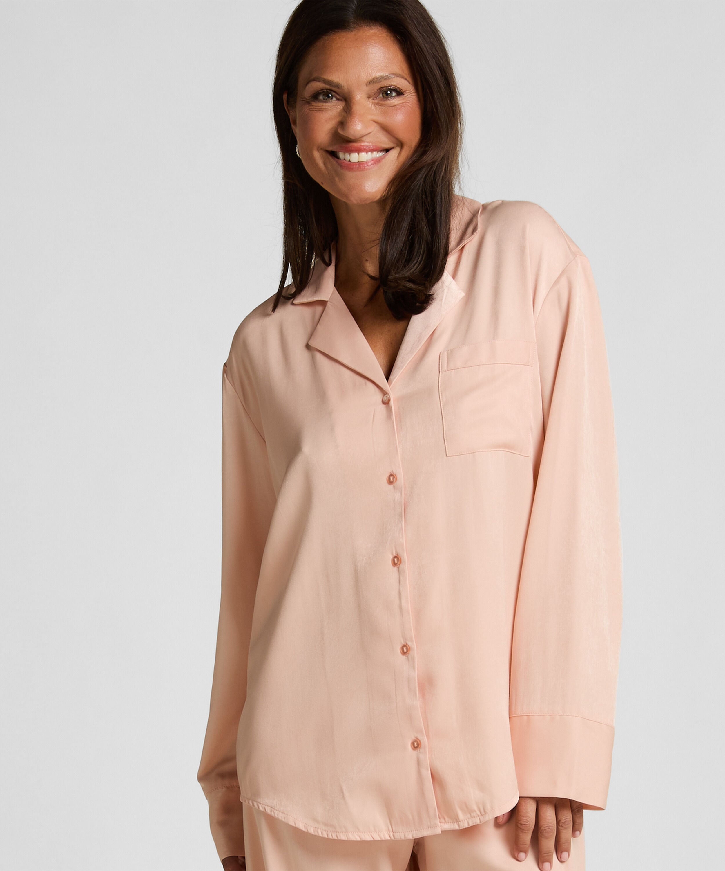 Jacket lange mouwen Satijn Ayla, Oranje