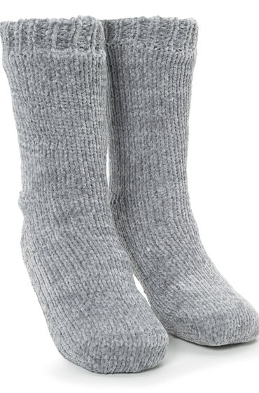 Hunkemoller Anti Slip Sokken Chenille Grijs hunkemoller kopen in de aanbieding