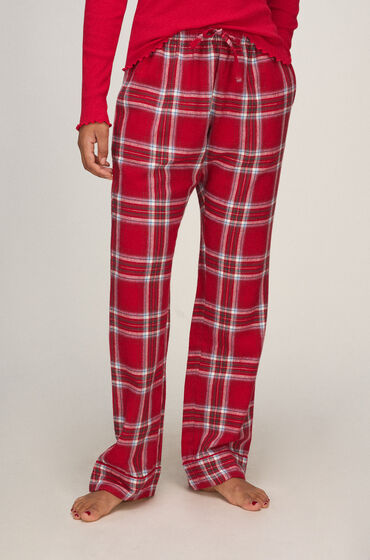 Hunkemöller Tall Pyjamabroek Flanel Rood