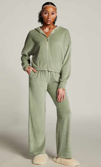 Velours pyjamabroek, Groen