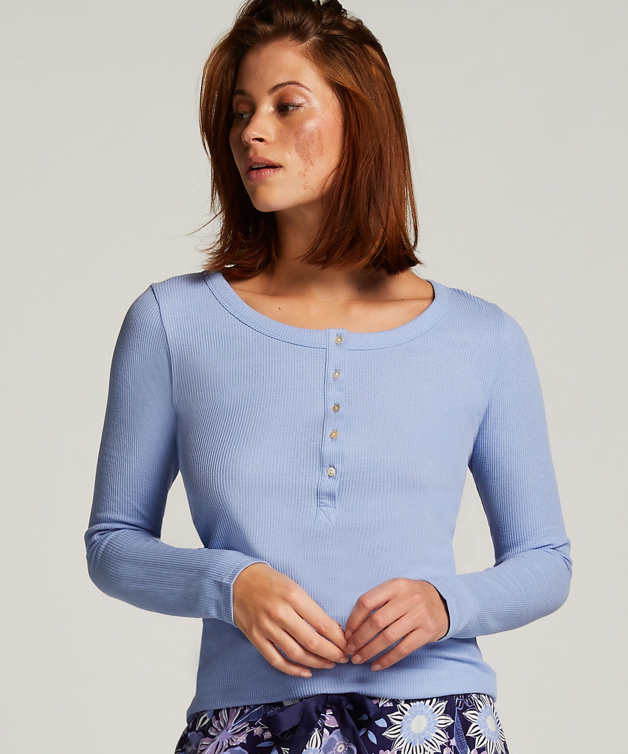 Pyjama top, Blauw