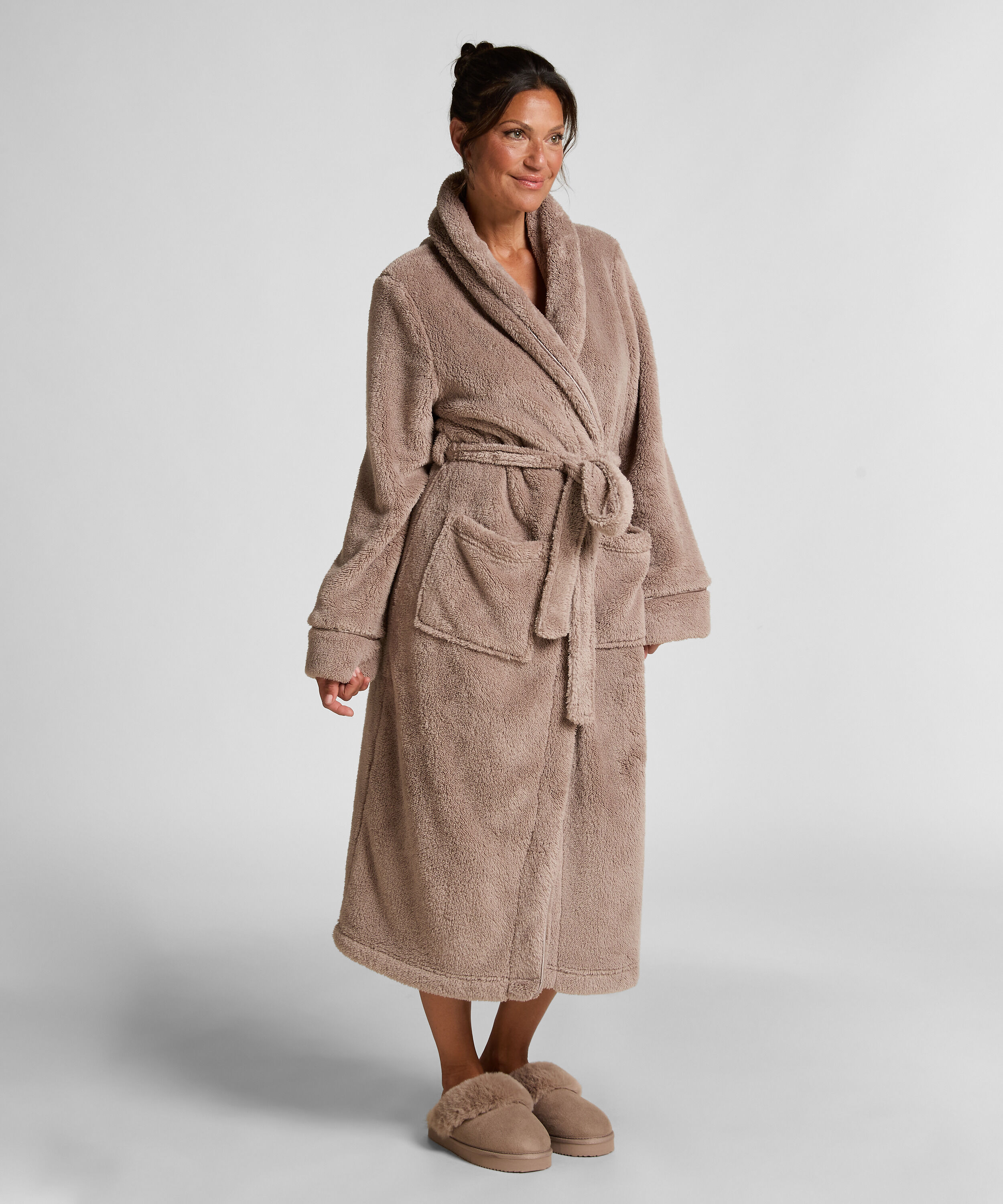 Badjas Fleece, Beige