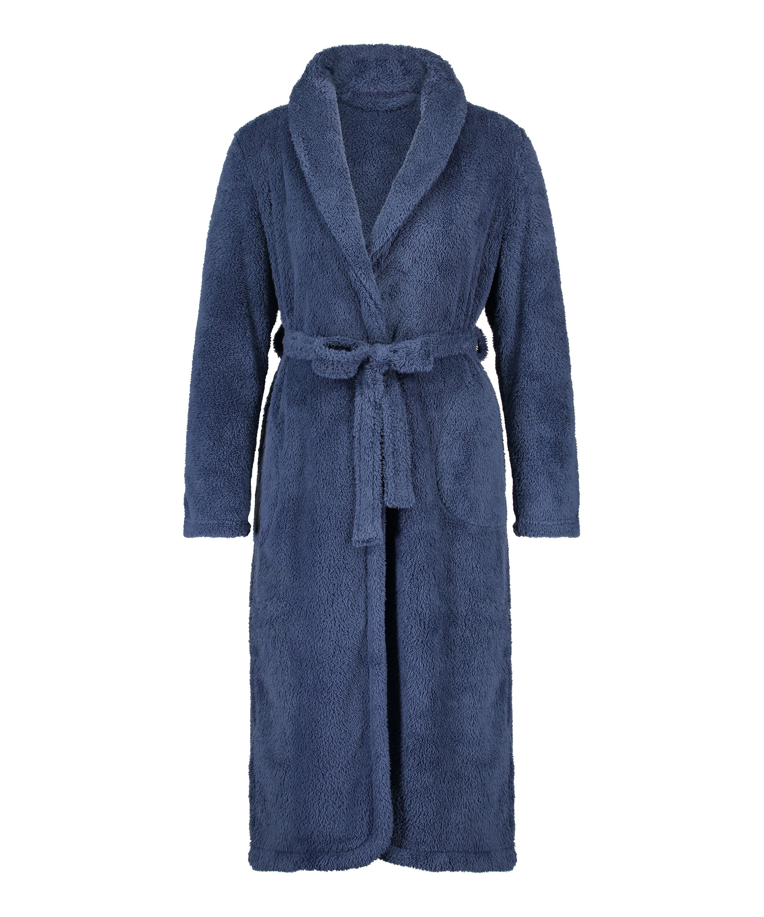 Lange badjas Fleece, Blauw