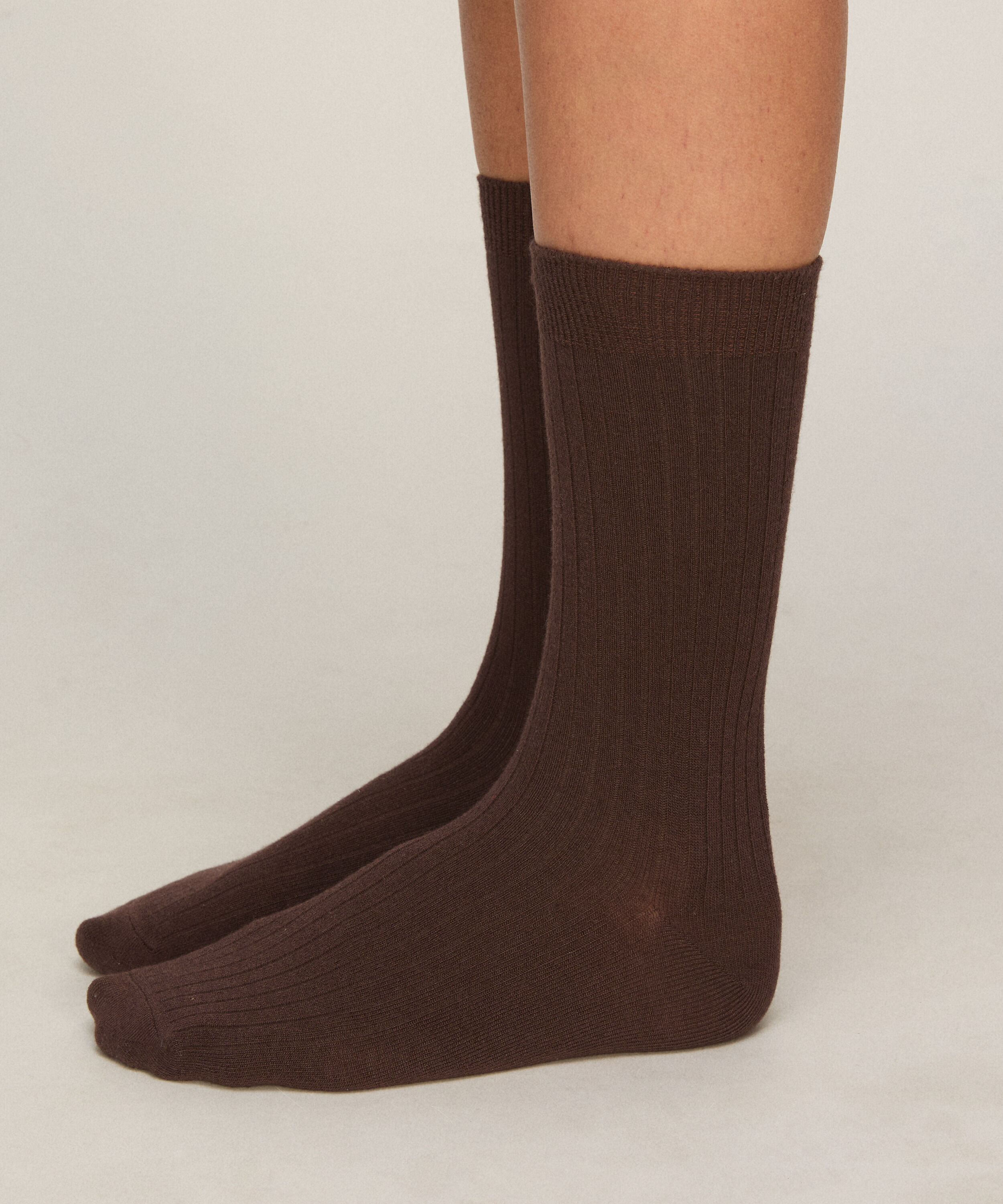Cashmere Blend Ribbed Socks, Bruin Cashmere Blend Ribbed Socks, Bruin