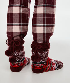 Slof Sokken Fairisle, Rood