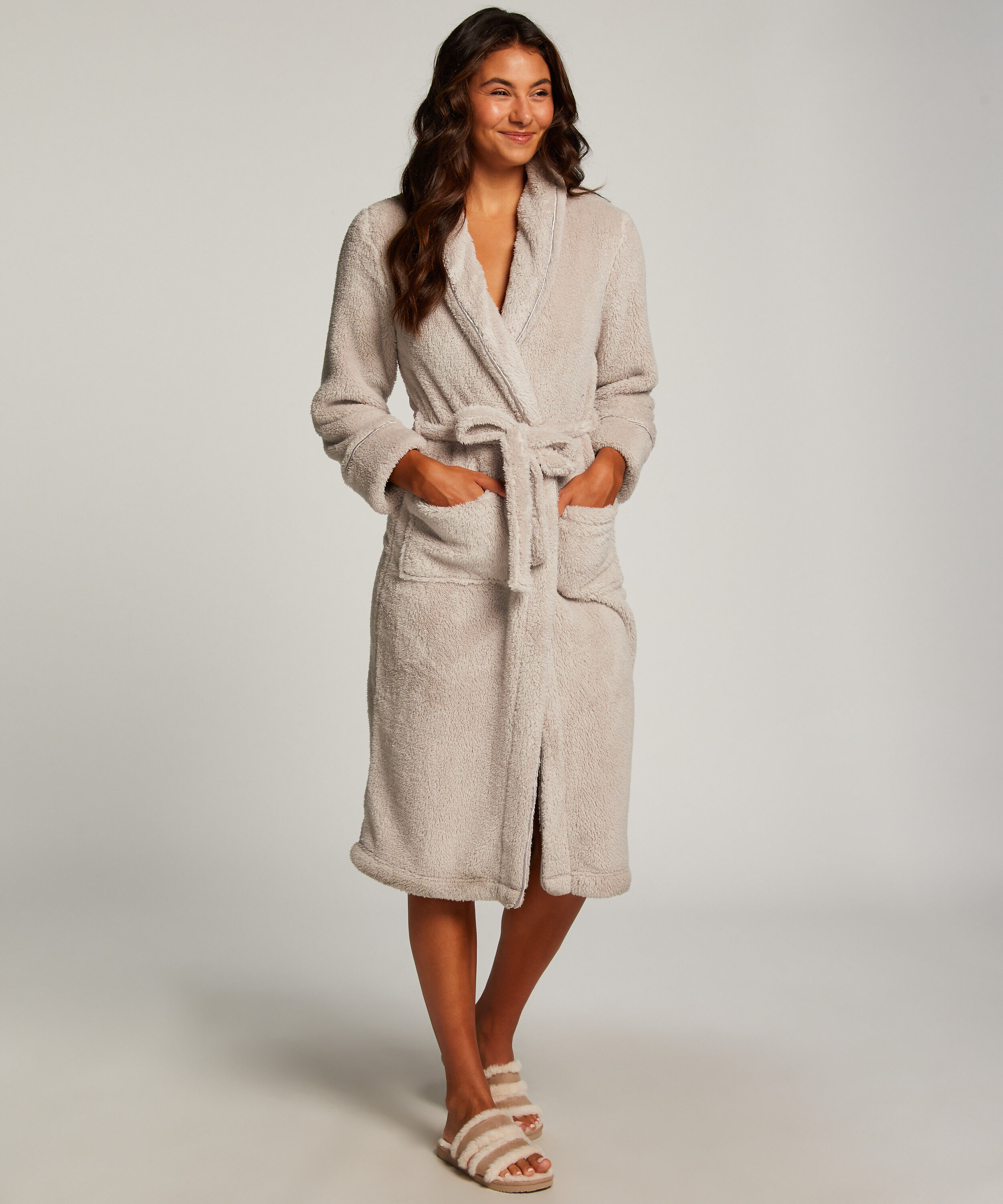 Badjas Fleece, Bruin