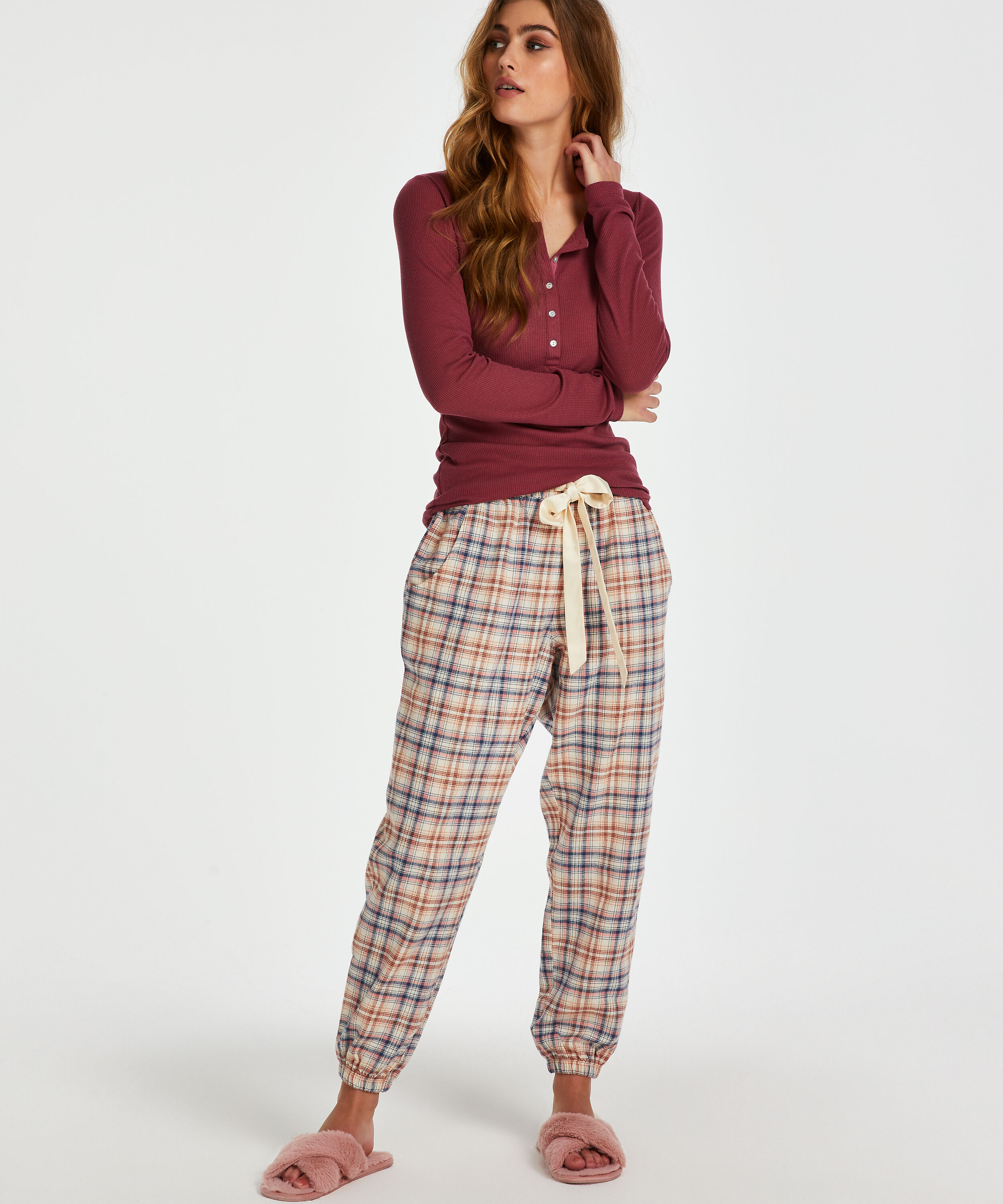 Pyjamatop lange mouwen, Rood