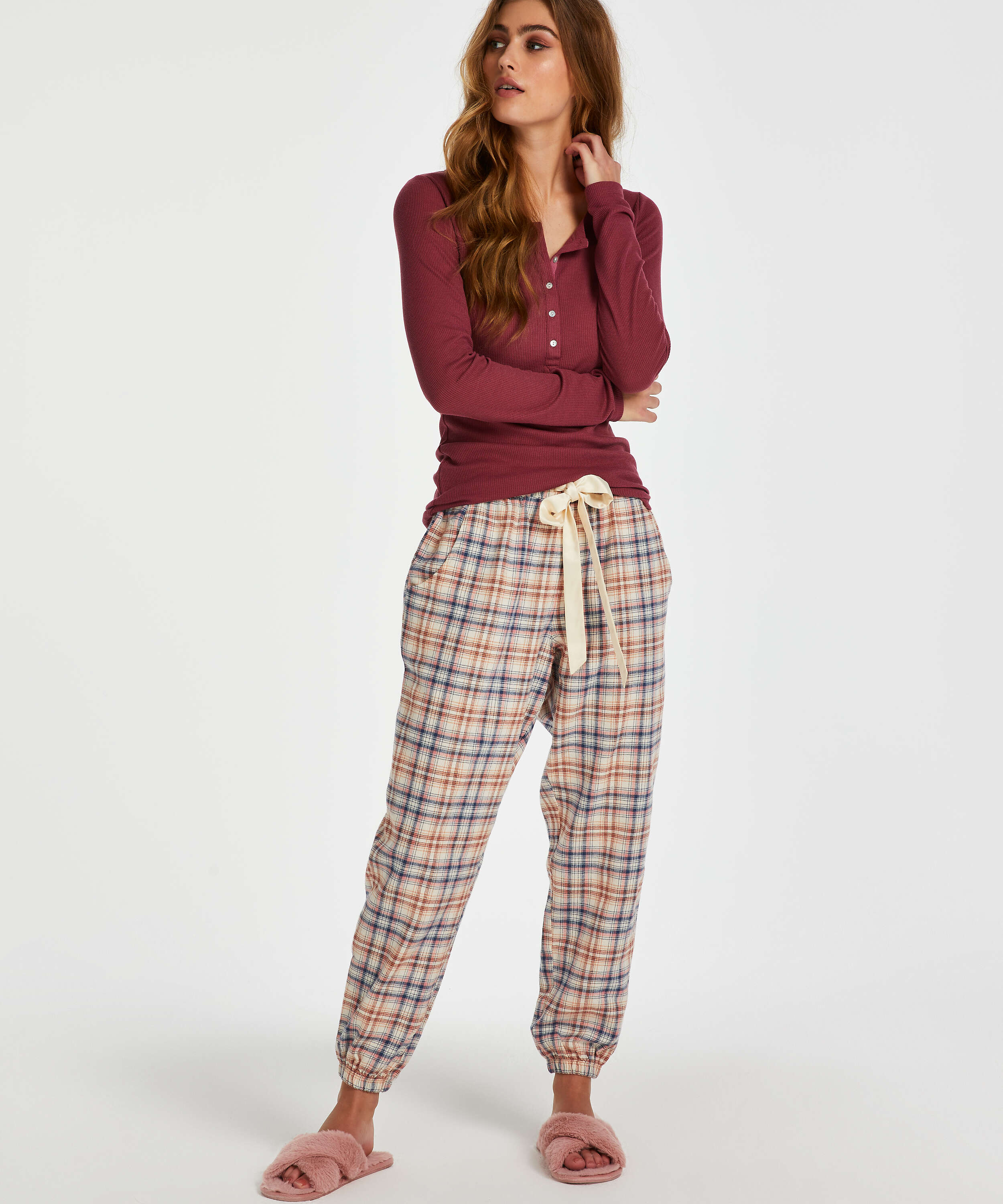Pyjamatop lange mouwen, Rood, main