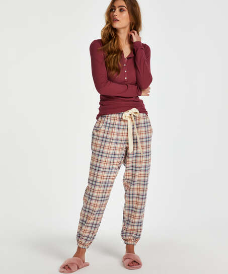 Pyjamatop lange mouwen, Rood