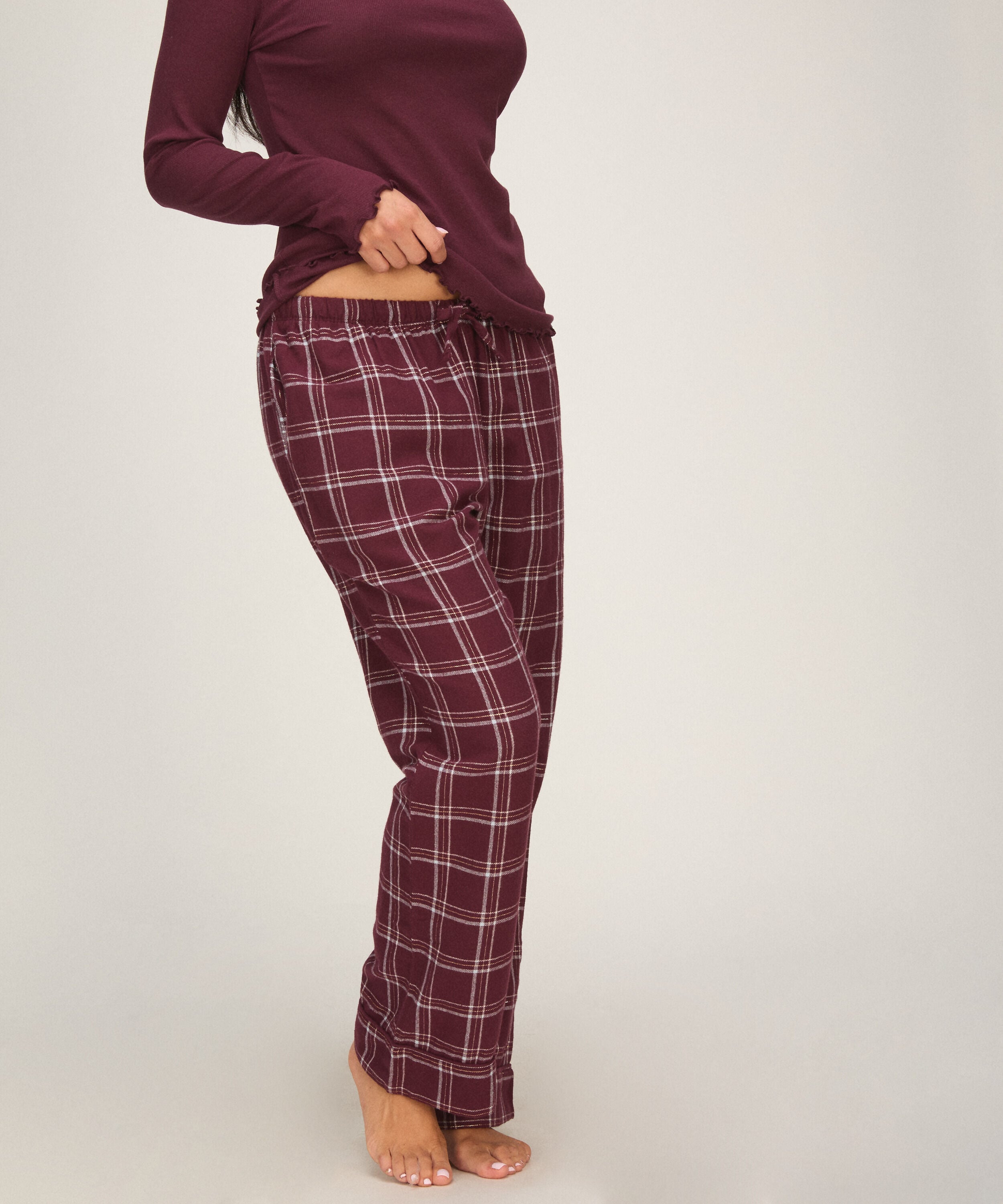 Pyjamabroek Flanel, Paars
