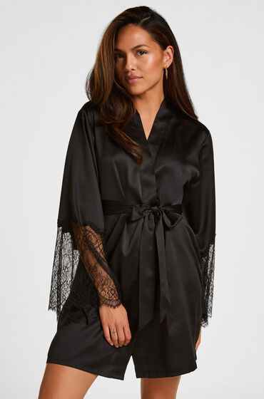 Hunkemöller Kimono Satin Zwart