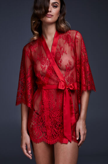 Hunkemoller Kimono Lace Isabelle Rood hunkemoller kopen in de aanbieding