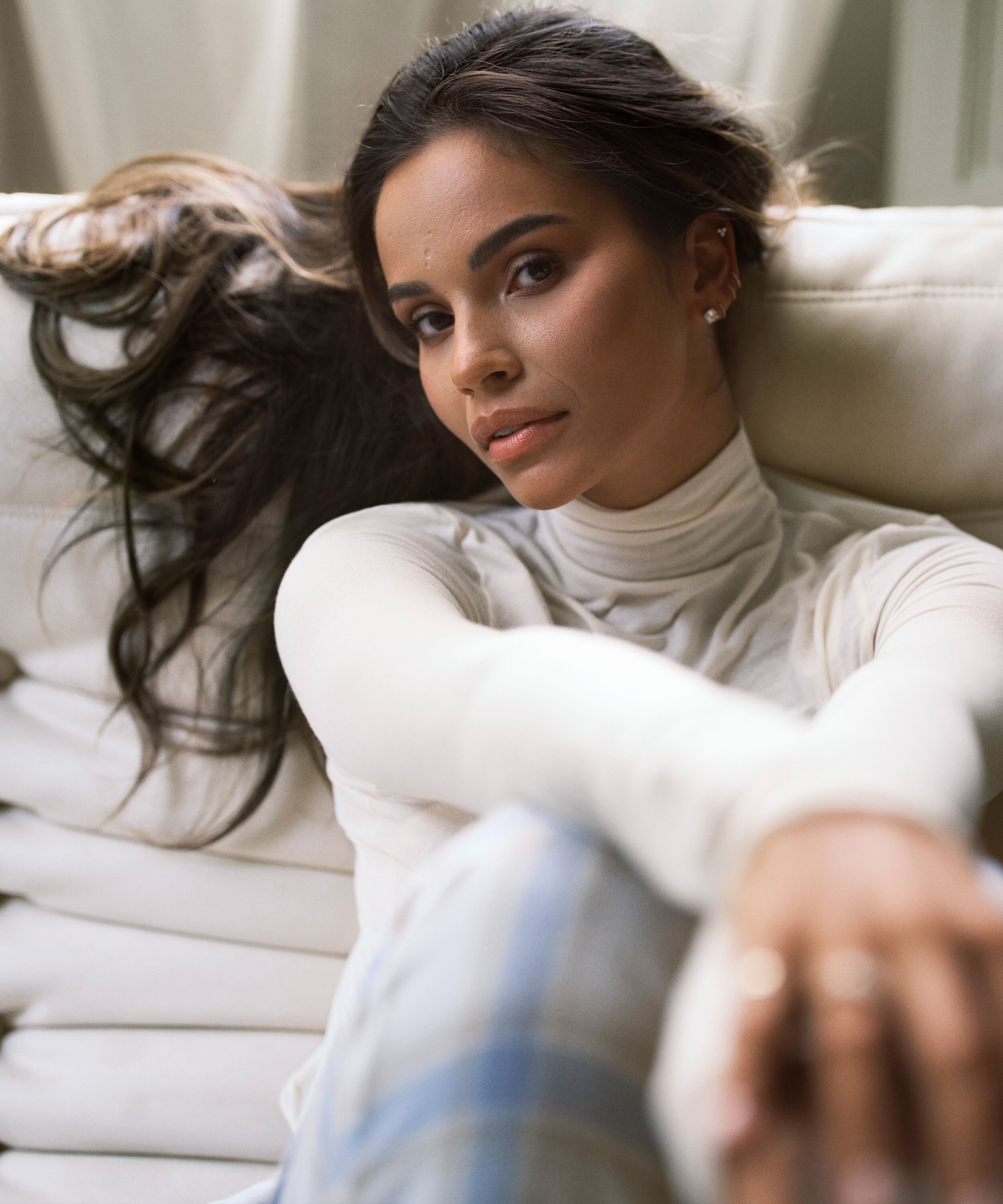 super soft Turtleneck shirt met Cashmere