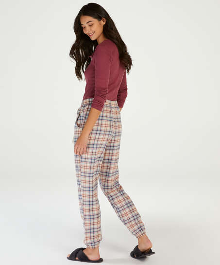 Pyjamabroek Check, Beige