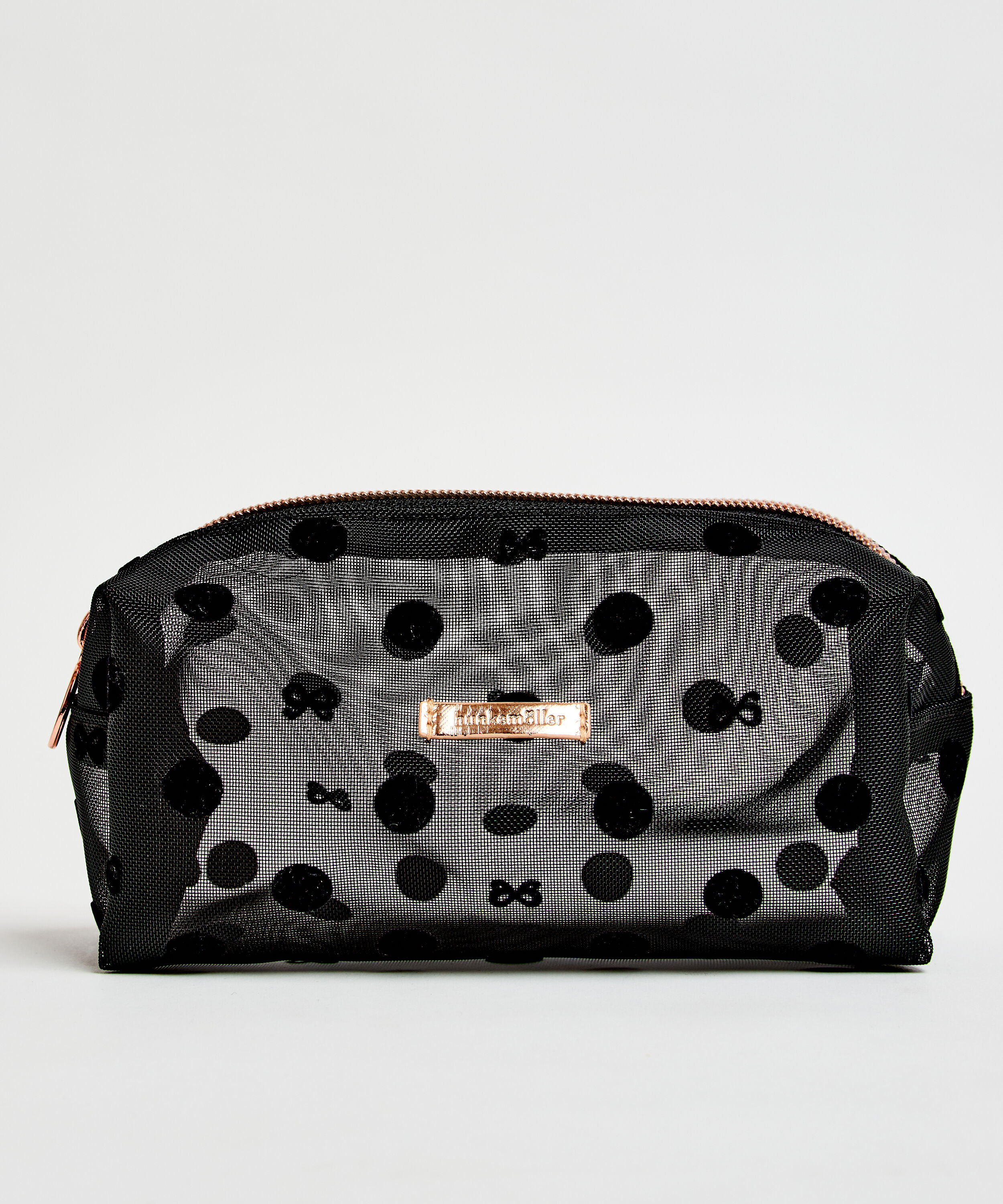 Make-up tas Dot Mesh, Zwart