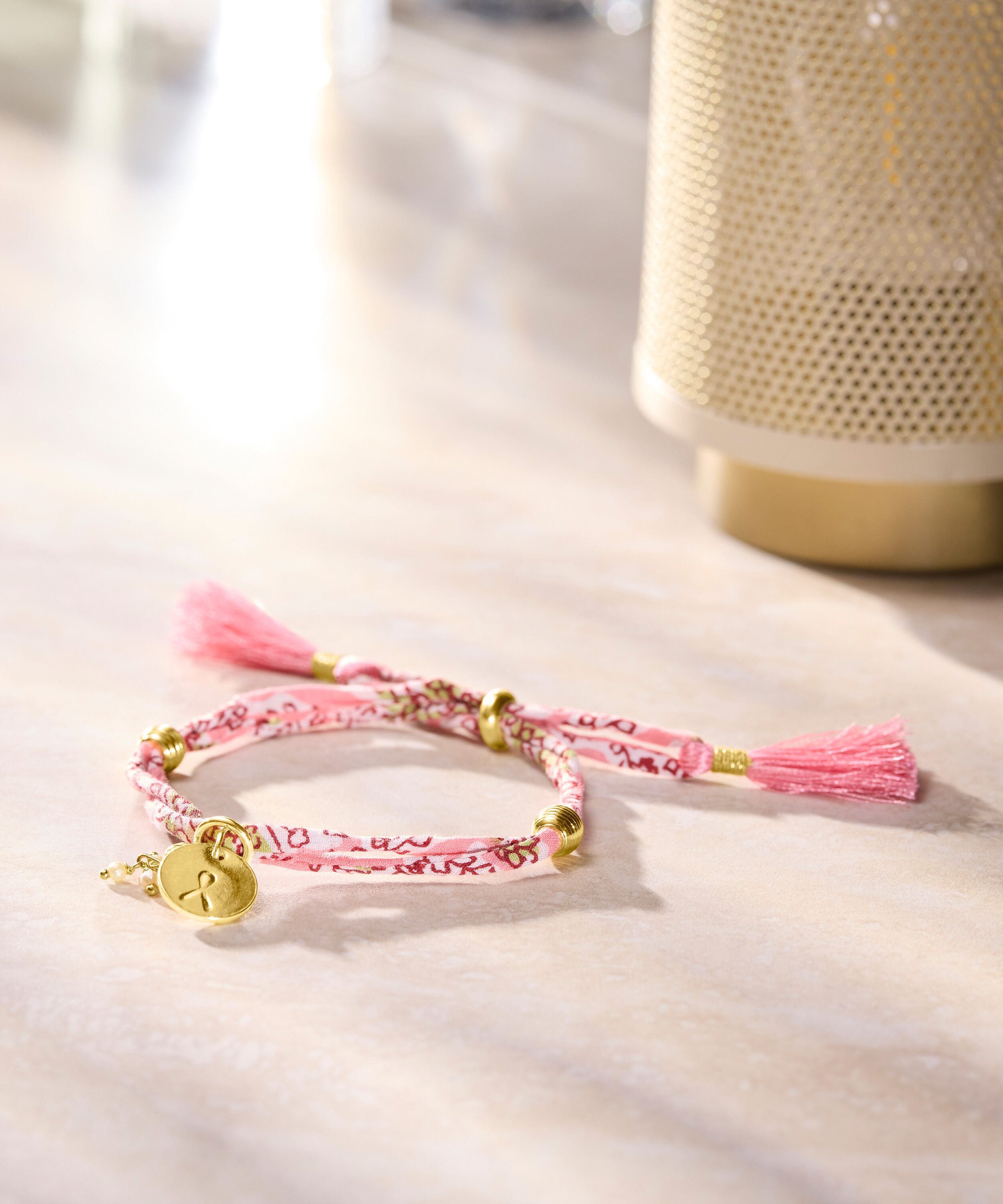 Pink Ribbon Armband, Roze Pink Ribbon Armband, Roze