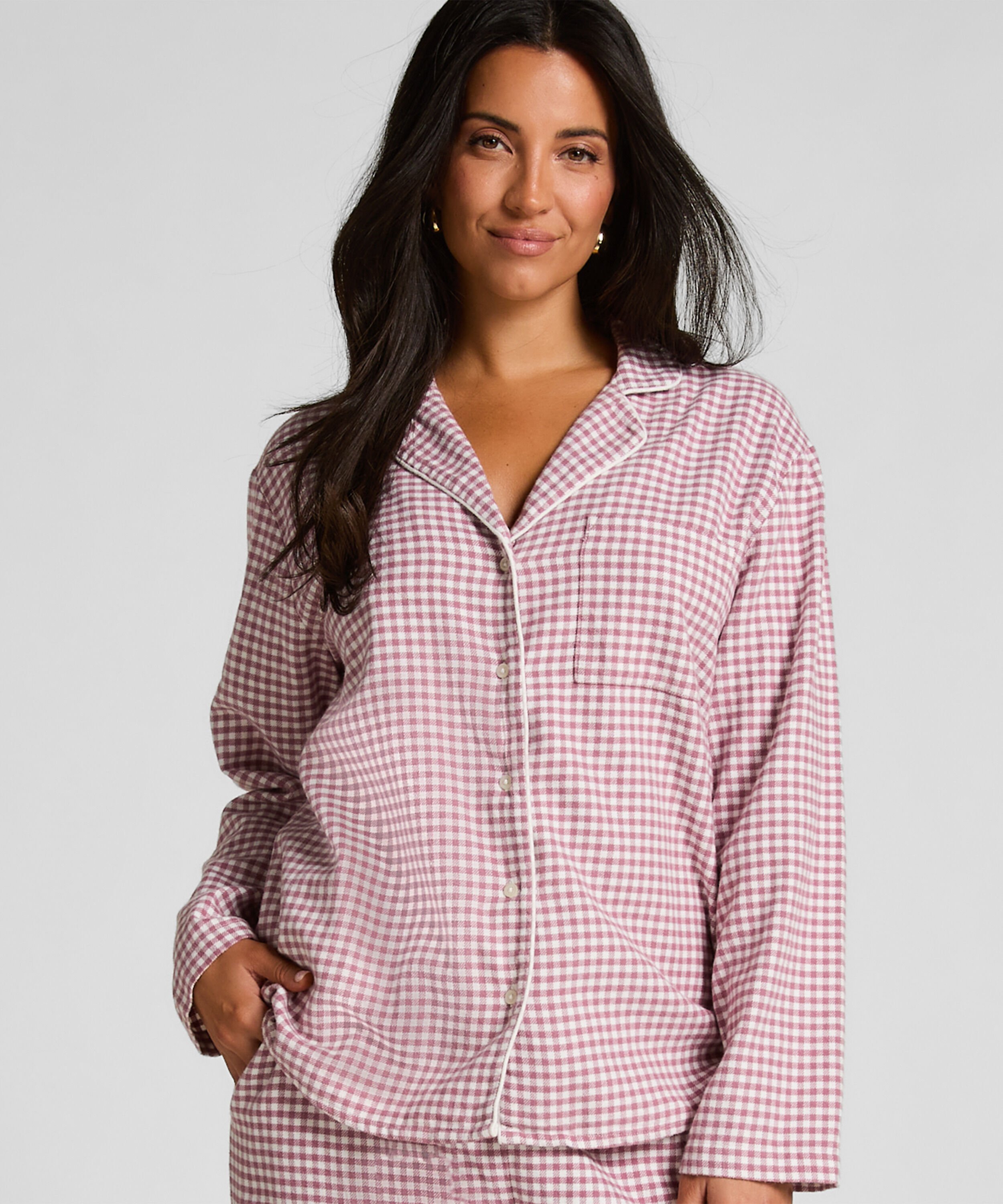 Pyjamatop Flanel Essentials, Paars Pyjamatop Flanel Essentials, Paars