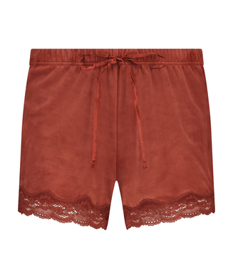 Shorts Velours Lace, Rood