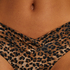 Hoog uitgesneden bikinibroekje Leopard, Bruin